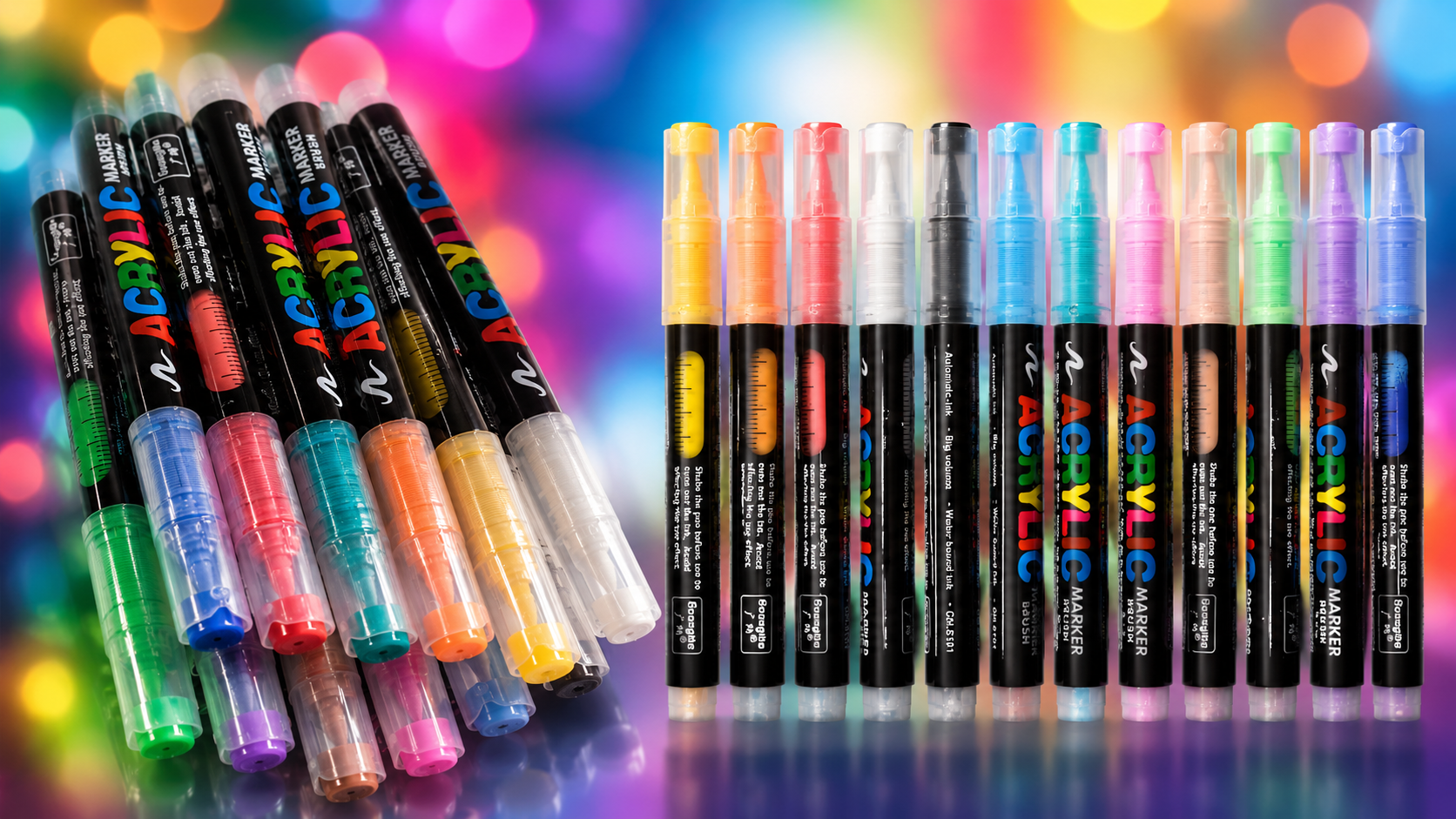 ACRYLIC BRUSH MARKER SET -12 SHADES
