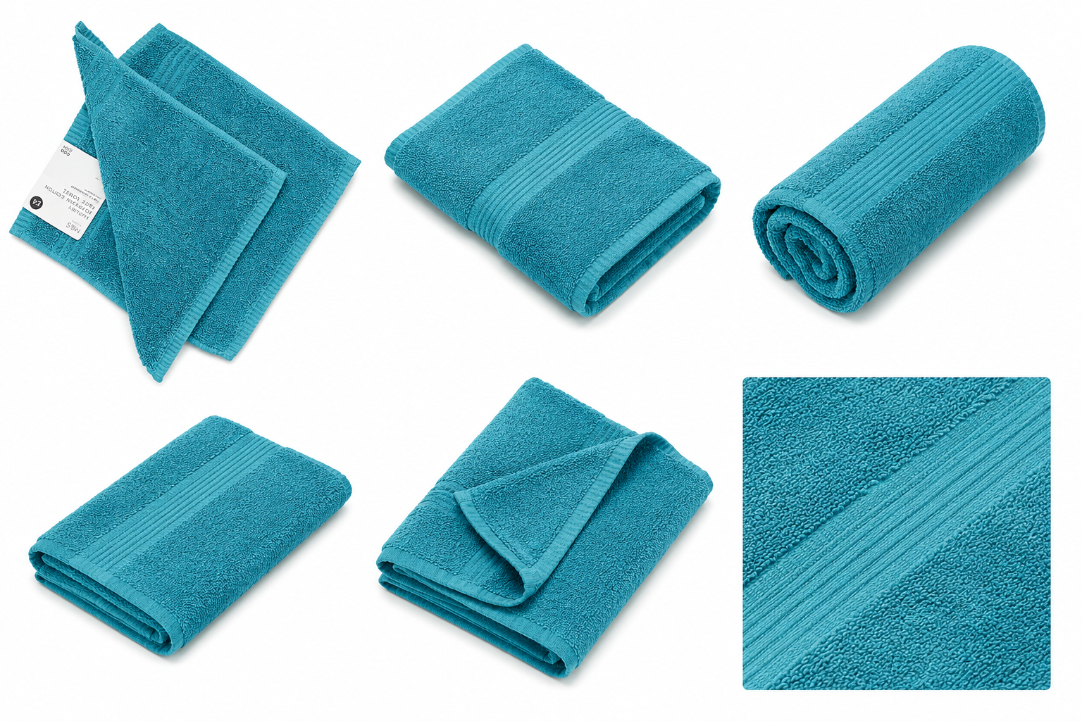 HIGH ST BRAND - BRIGHT BLUE FACE TOWELS - 2/PACK