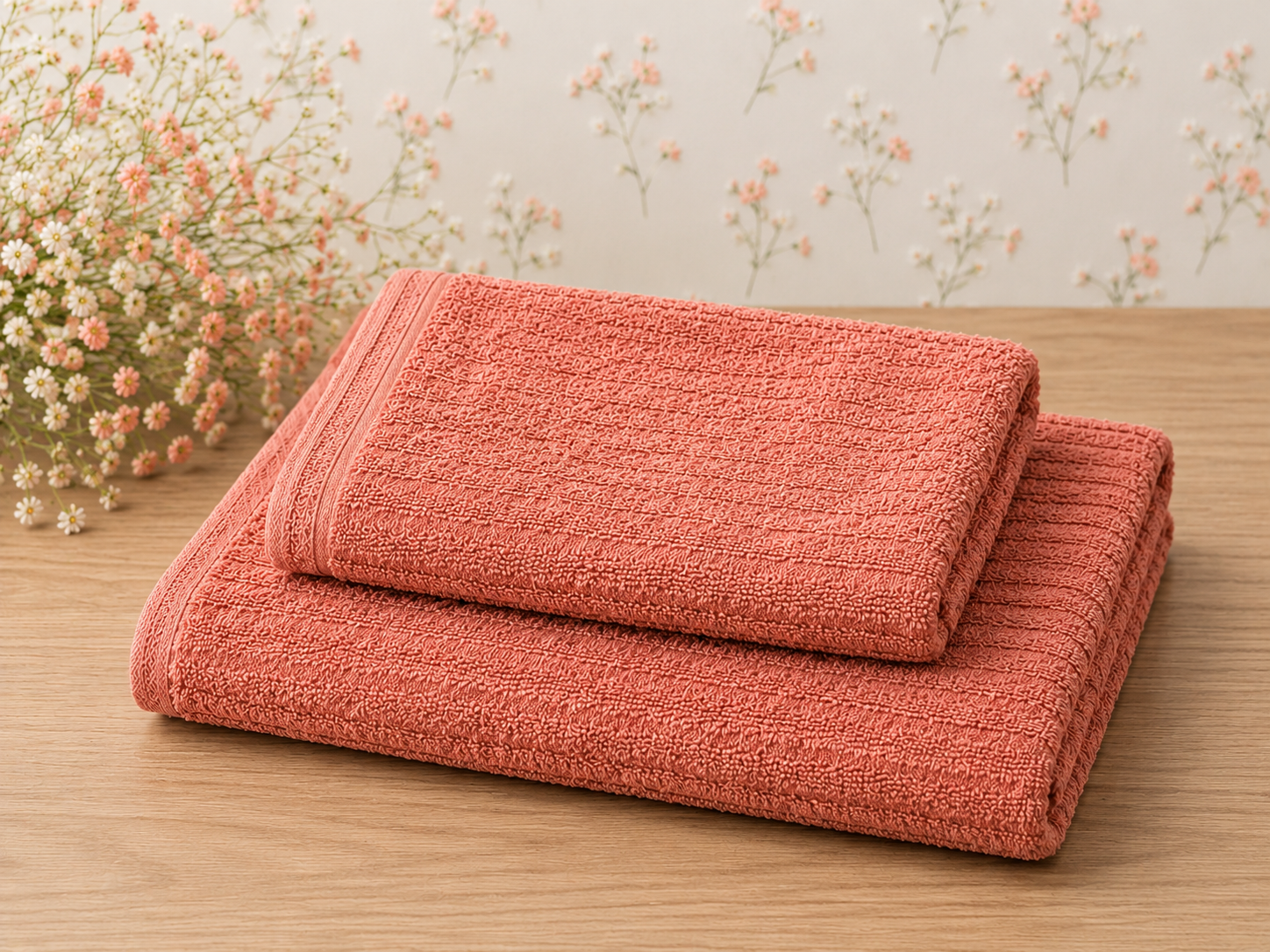 HIGH ST BRAND - HAND & BATH TOWEL - DUSTY ROSE EDITION - SE OF 2/PACK (50*90CM+70*125CM)