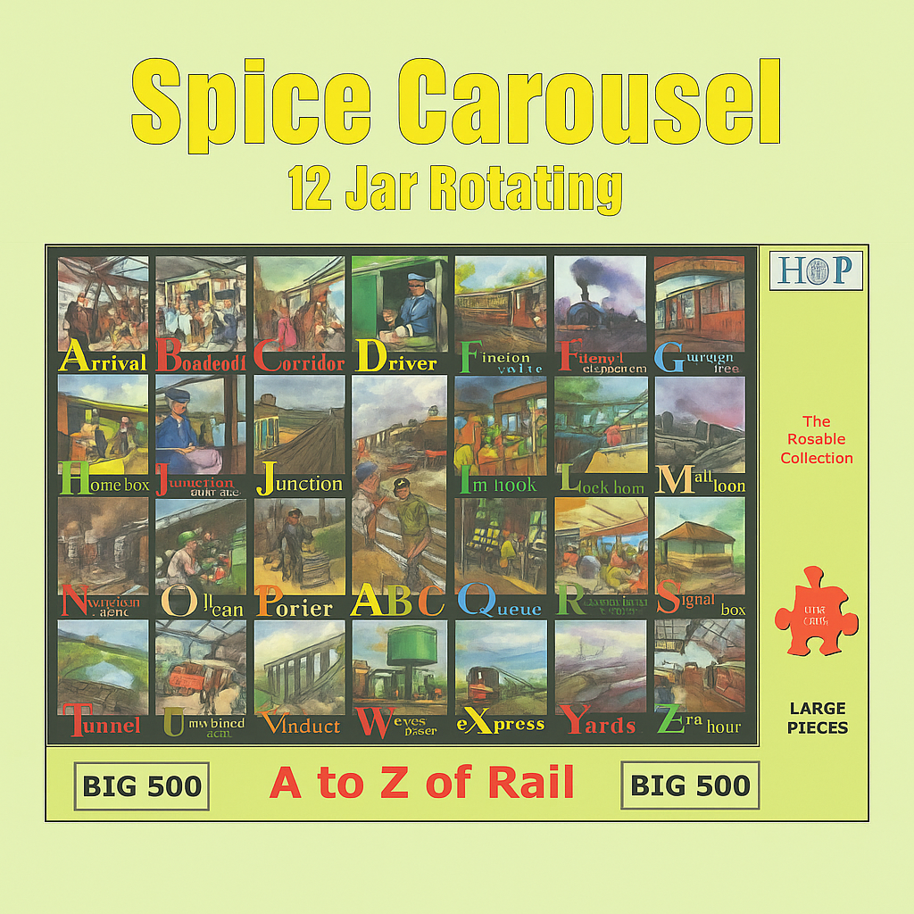 HOP The Roseisle Collection – A to Z of Rail Jigsaw Puzzle (BIG 500 Pieces)