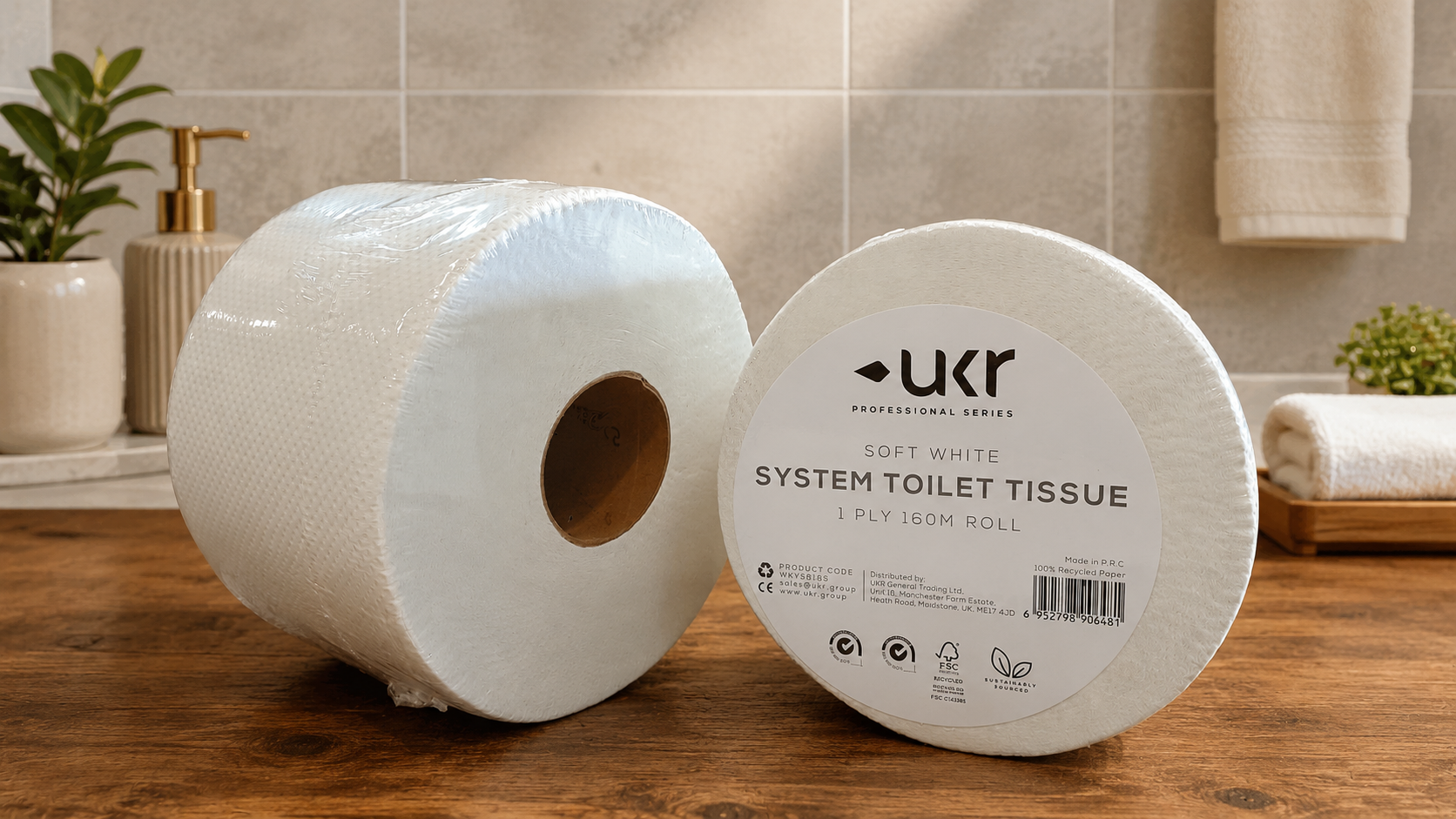 SYSTEM TOILET TISSUE - SET OF 2/PACK - SOFT WHITE & 1 PLY
