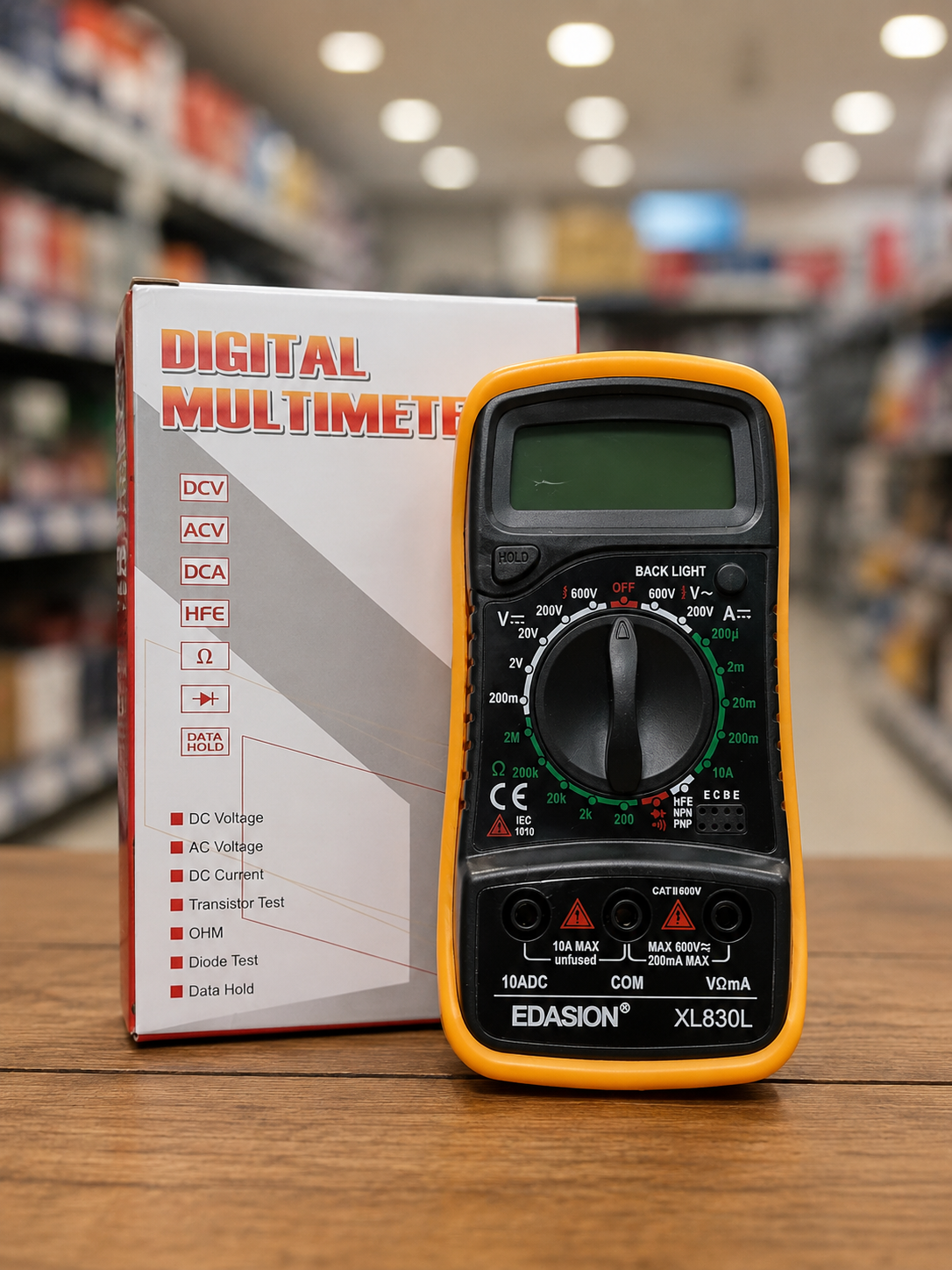 Digital Multimeter Voltmeter Battery Voltage Multi Tester Continuity Tester Ohm Volt Ampere Meter AC/DC Voltage Current Resistance Diode Transistor, Large LCD Display and Backlight