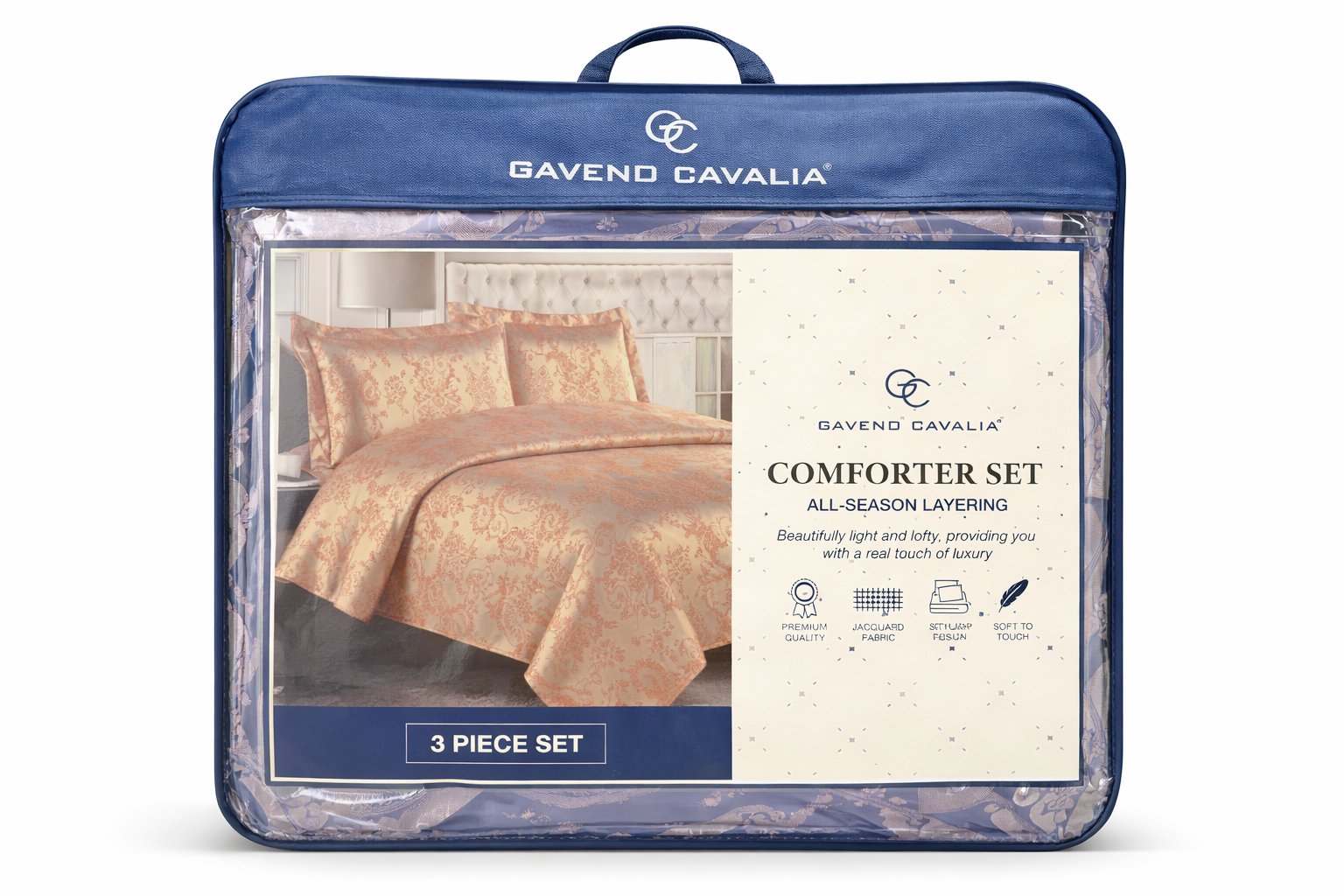 Gaveno Cavailia 3 Piece Comforter Set – Luxury Jacquard Bedding Set