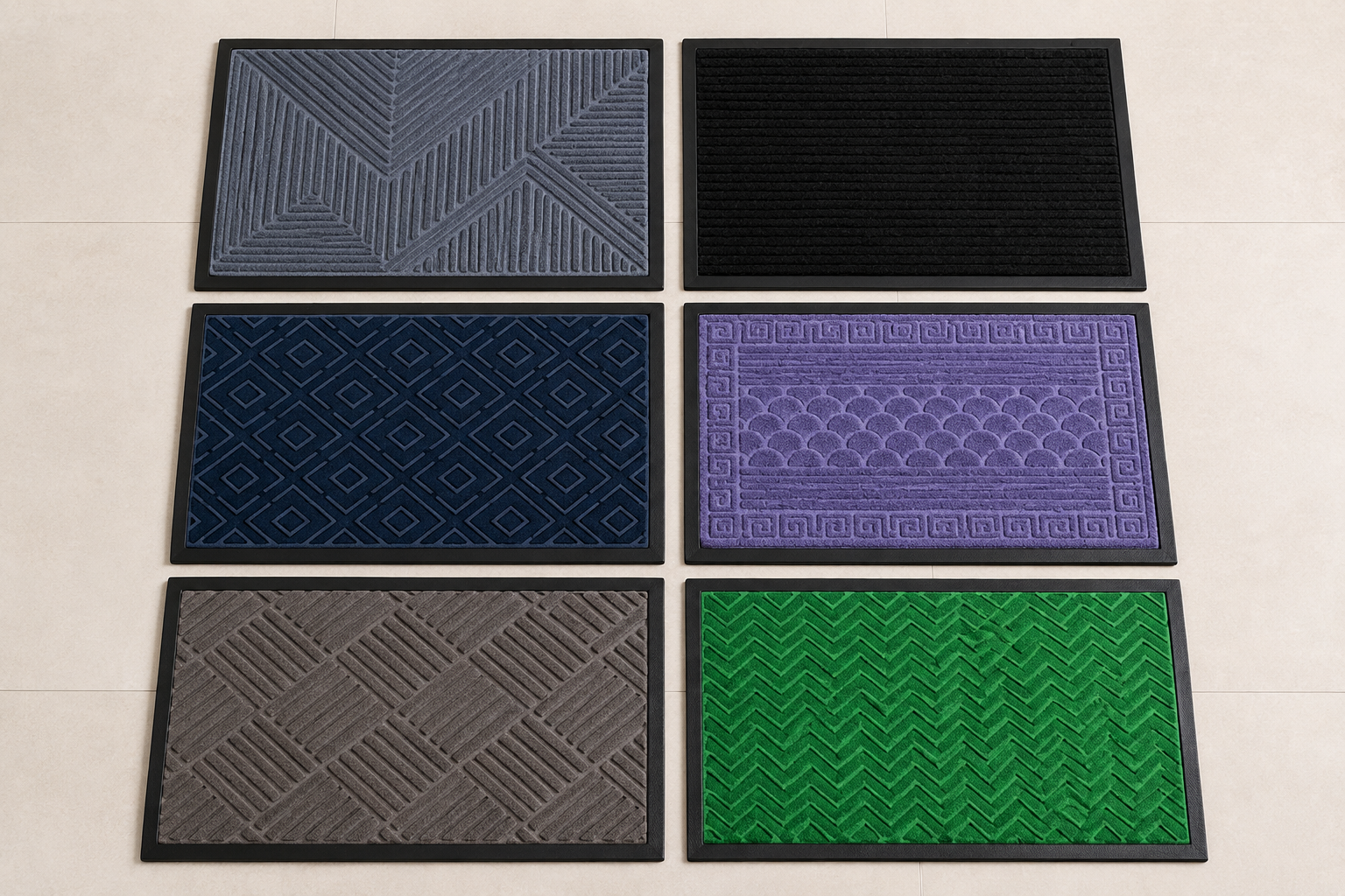 Assorted Designs Wear-Resistant Non-Slip PVC Floor Mat 40x60 CM– Decorative Bathroom, Living Room & Entrance Foot Mat