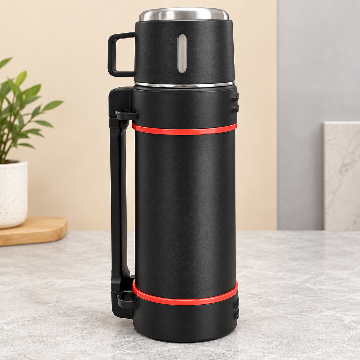 HIGH VACUUM TOURIST KETTLE - 2000ml - Black, Classy & Sleek Edition