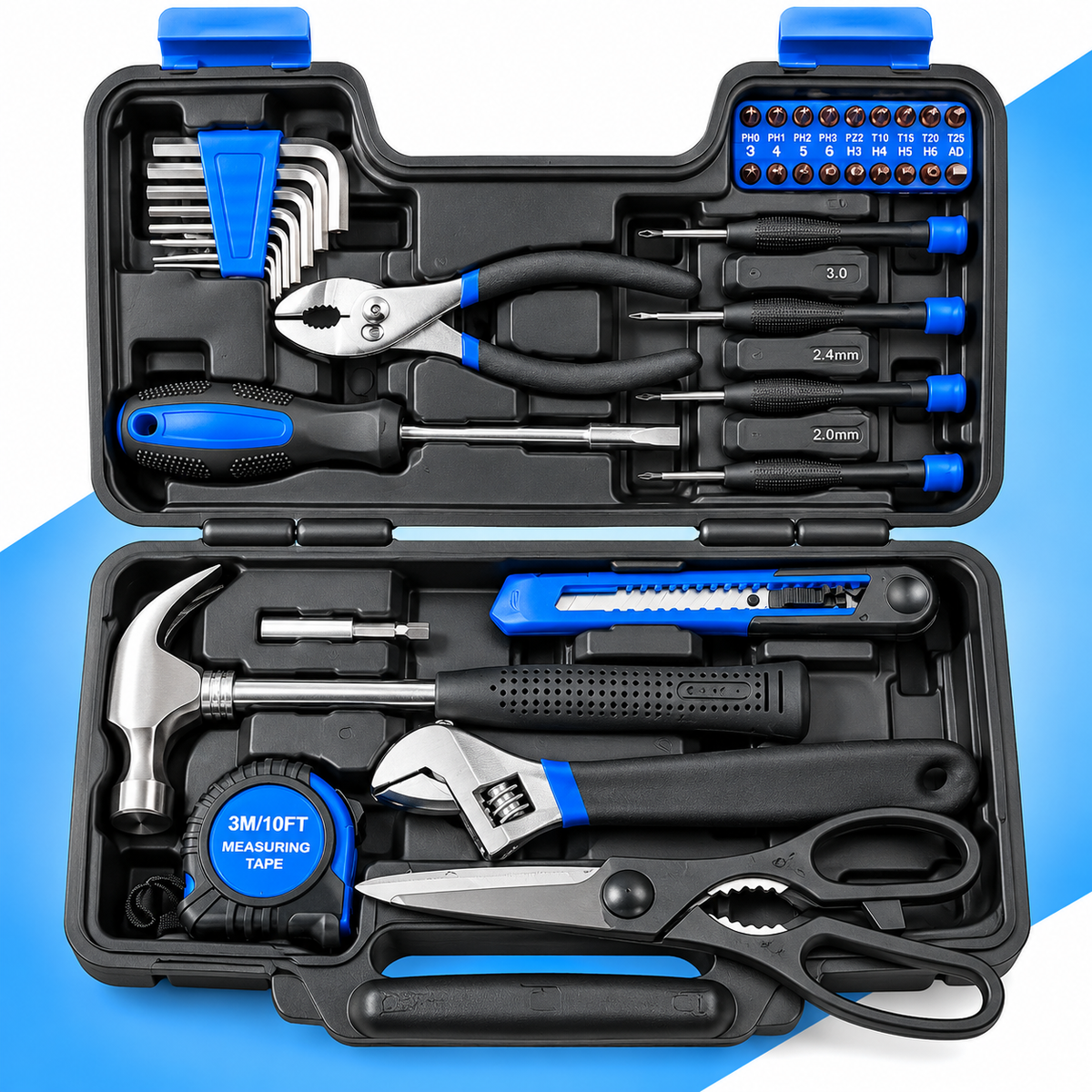 40 PIECES TOOL SET - MULTIPLE TOOLS INCLUDED ALONG WITH HANDY CASE (8.1×4.5×14.2cm)