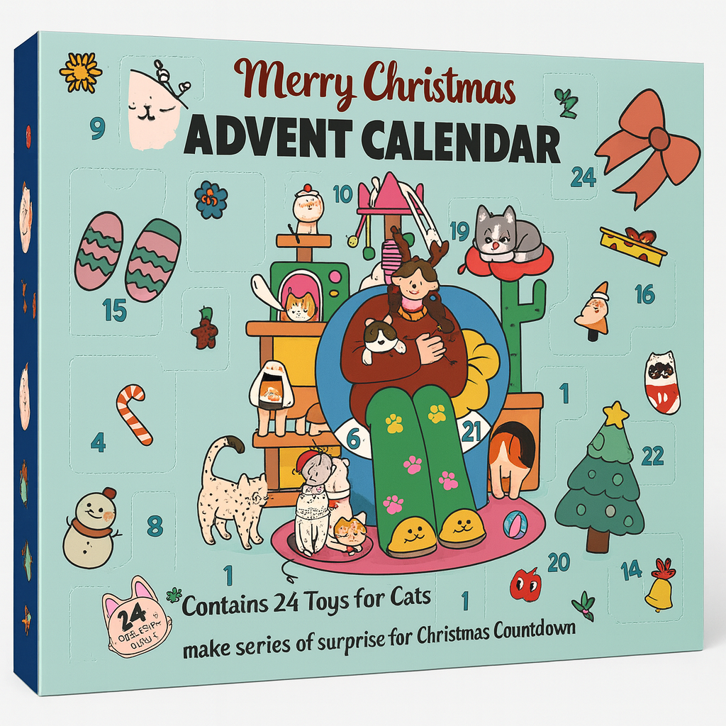 Merry Christmas Cat Advent Calendar – 24 Days of Festive Surprises for Your Feline