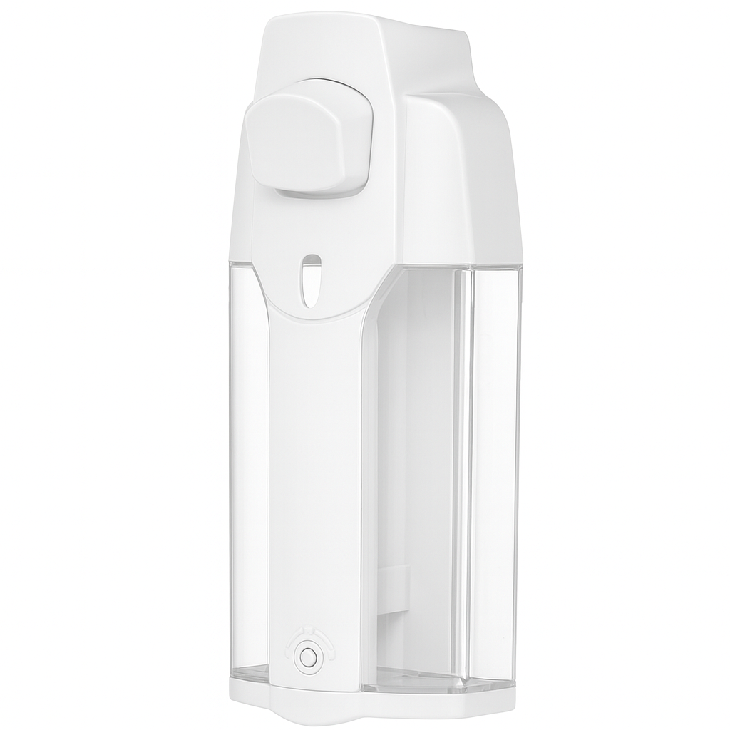 Wall-Mounted Liquid Soap & Shampoo Dispenser – Single Chamber, Refillable, Easy-Pump Design, White/Clear