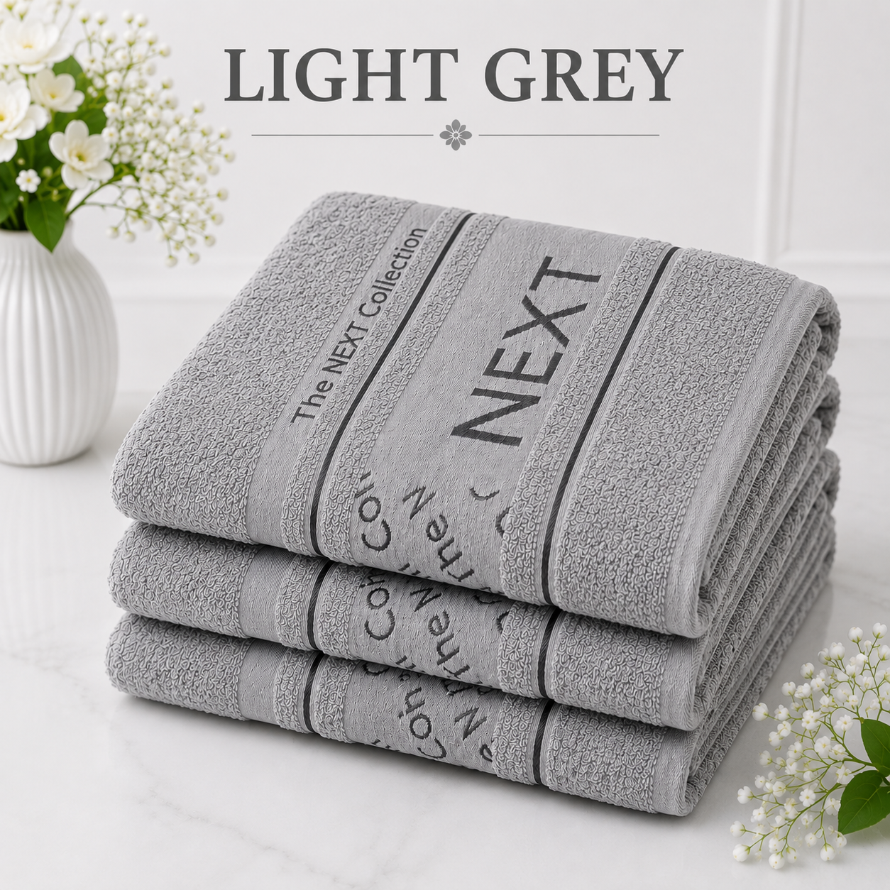 BOSS BATH SHEETS IN 8 DIFFERENT COLORS - SET OF 3/PACK (90cm*150cm) - EGYPTIAN COMBED 100%COTTON