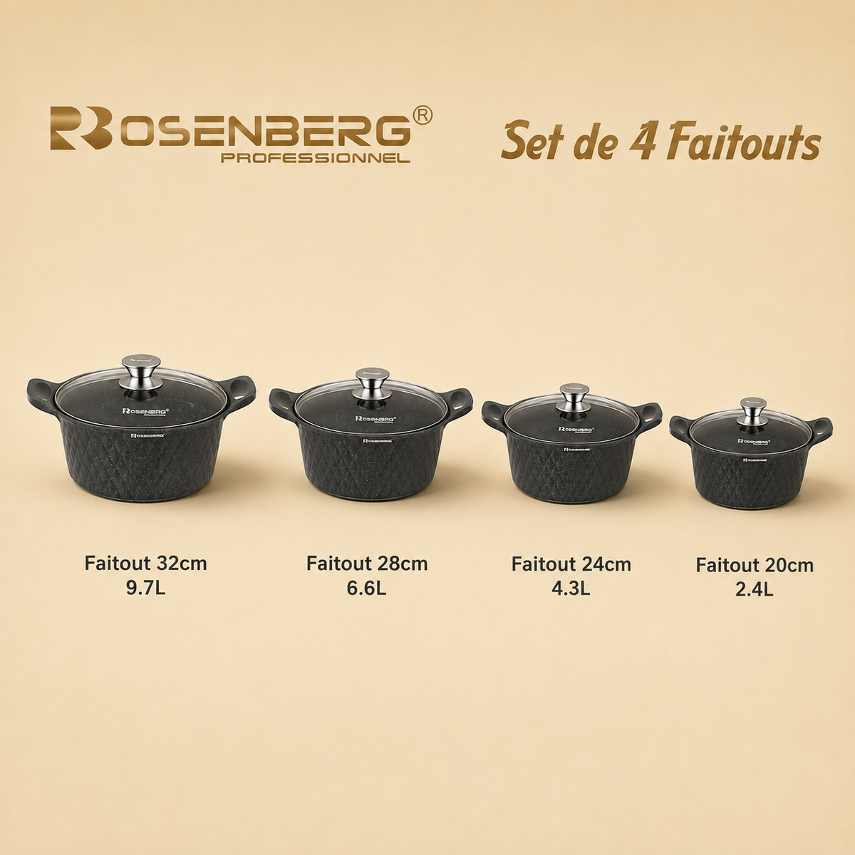 SET OF 4 FAITOUTS IN DIFFERENT SIZES by ROSENBERG