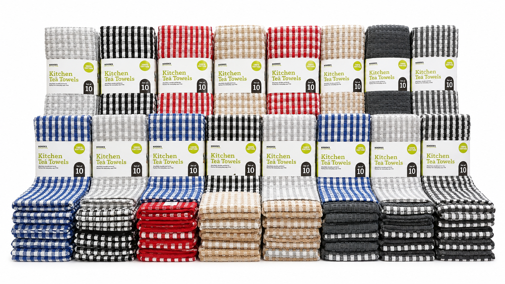 KITCHEN TEA TOWELS - SET OF 10/PACK - RANDOM COLORS - SUPER ABSORBENT AND PERFECT FOR KITCHEN USE