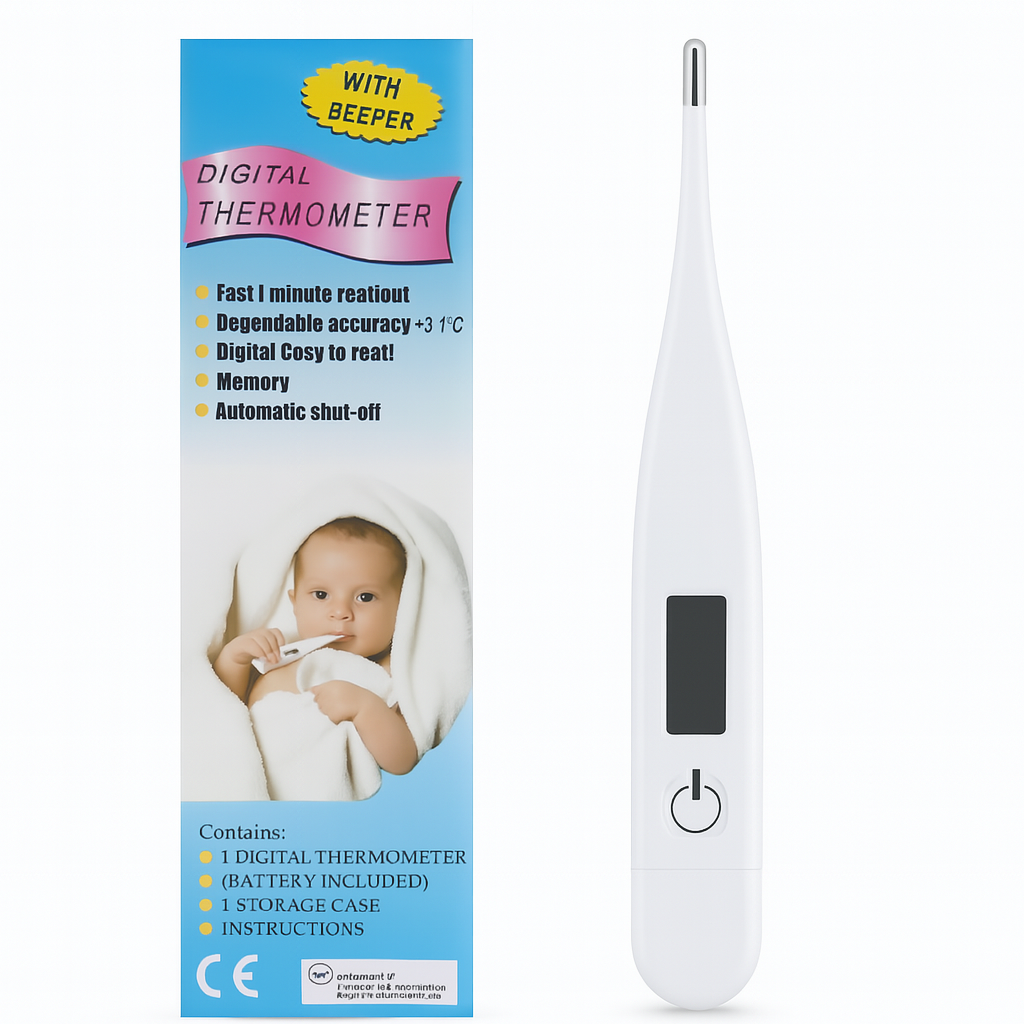 Digital Thermometer with Beeper – 3-in-1 Oral, Underarm & Rectal Use