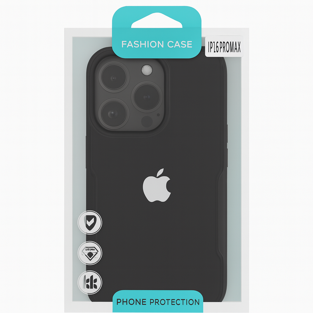 Shockproof Transparent Hard Case for iPhone 16 Pro Max – Black Edge | IP16PROMAX