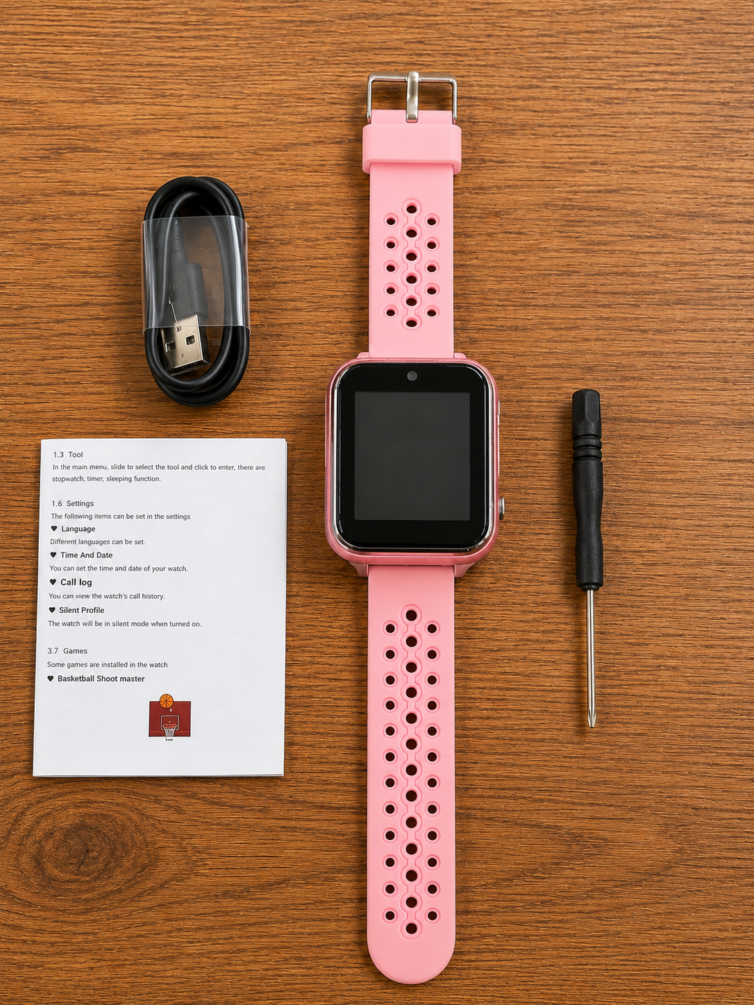 KIDS MULTI-FUNCTIONAL SMART WATCH IN 3 DIFFERENT COLORS - BLACK/BLUE/PINK