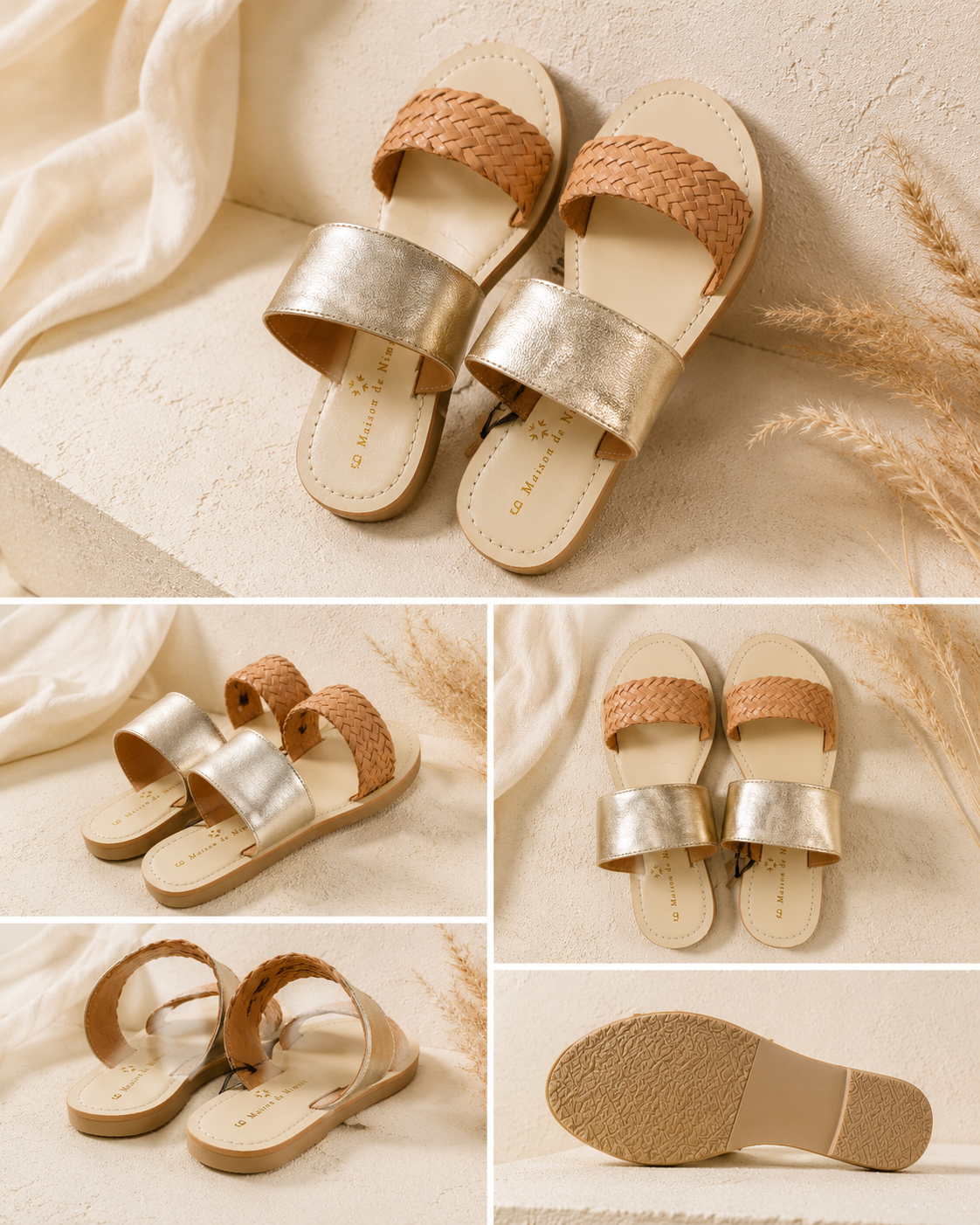 WOMEN GOLDEN FLATS - FANCY+COMFORTABLE - SIZE-6 by AMELIA IDEAL