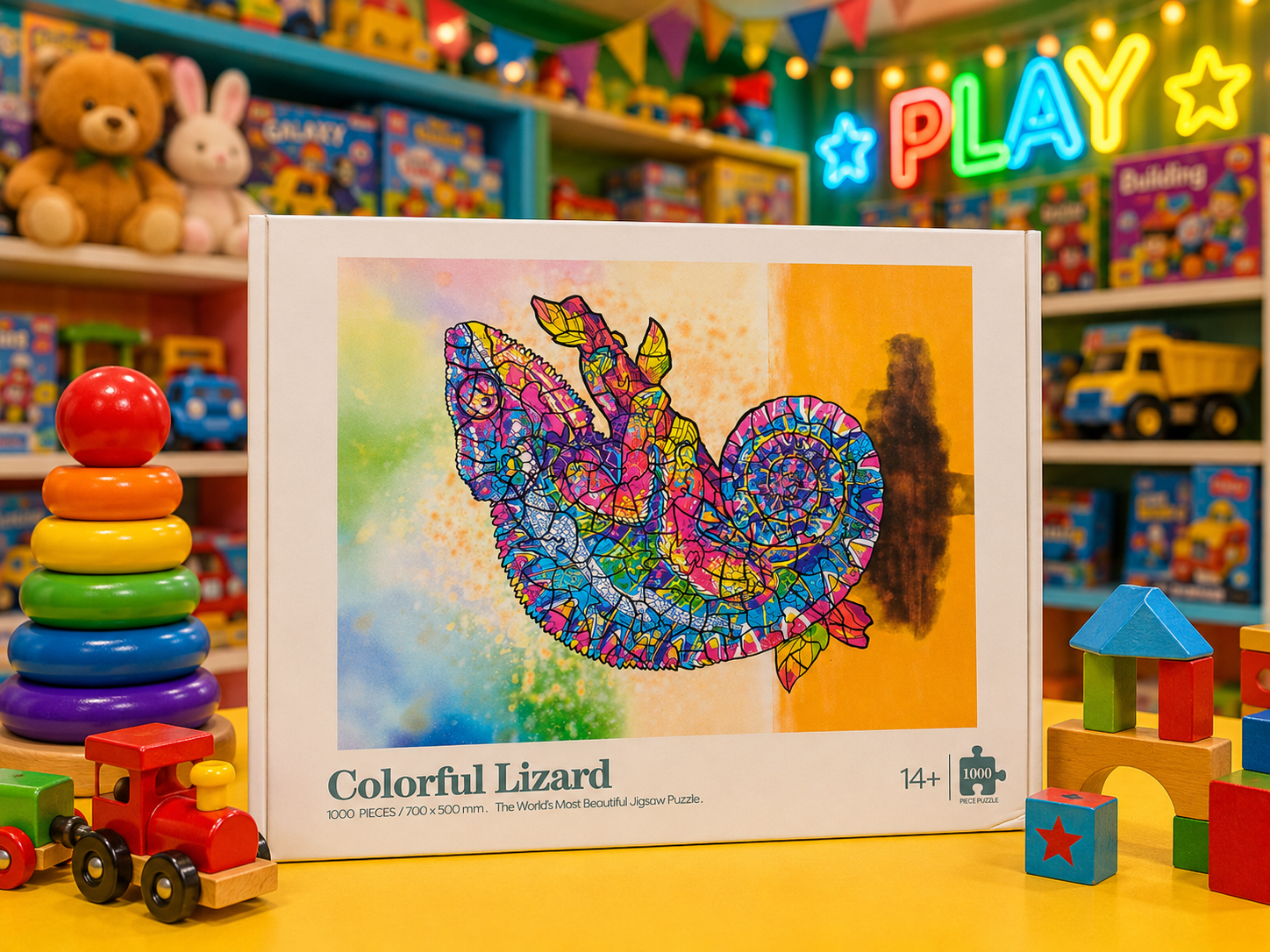 LIZARD PUZZLE - COLORFUL & JIGSAW - 14 YEARS+ (1000PIECES & 700MM*500MM)