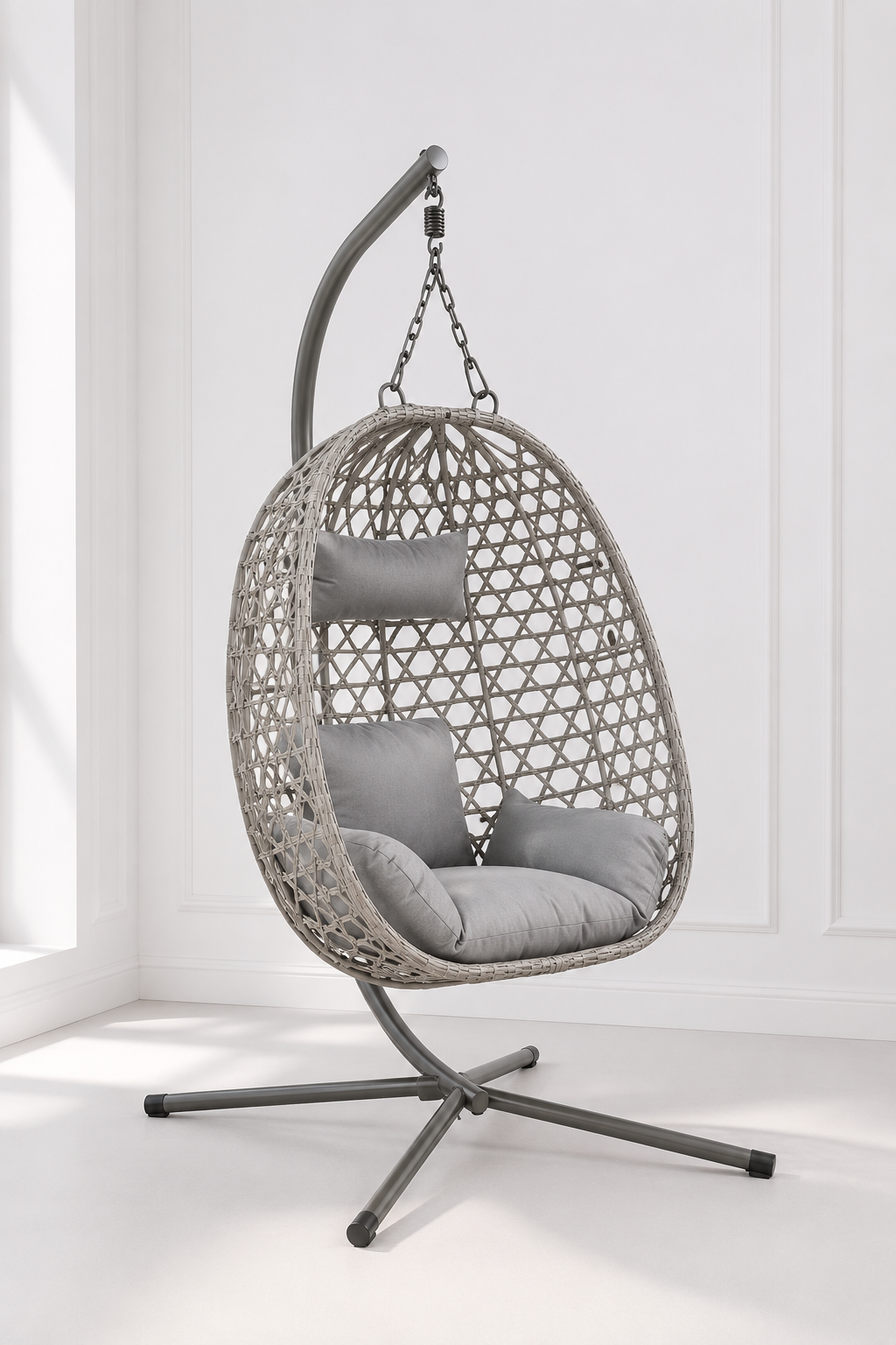 NEXT EGG CHAIR 3 COLOURS TO CHOOSE FROM - GREY/CHARCOAL/NATURAL - LIFT UPTO 130KG - 104*106*195 CM