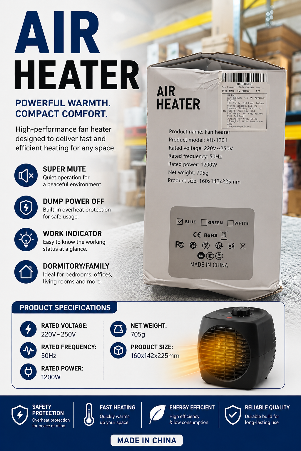 AIR HEATER - TEAL BLUE EDITION
