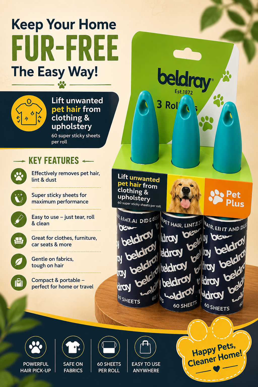 LINT ROLLERS - SET OF 3 by BELDRAY