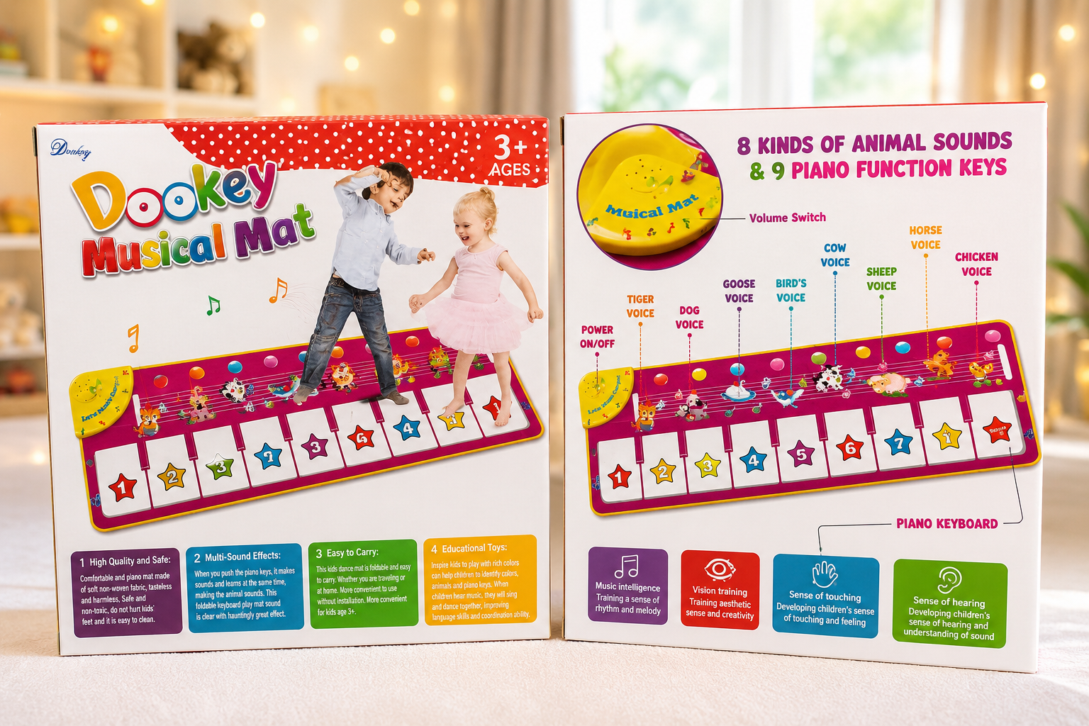 DOOKEY MUSICAL MAT (9 Key Piano Keyboard Dance Floor Mat)