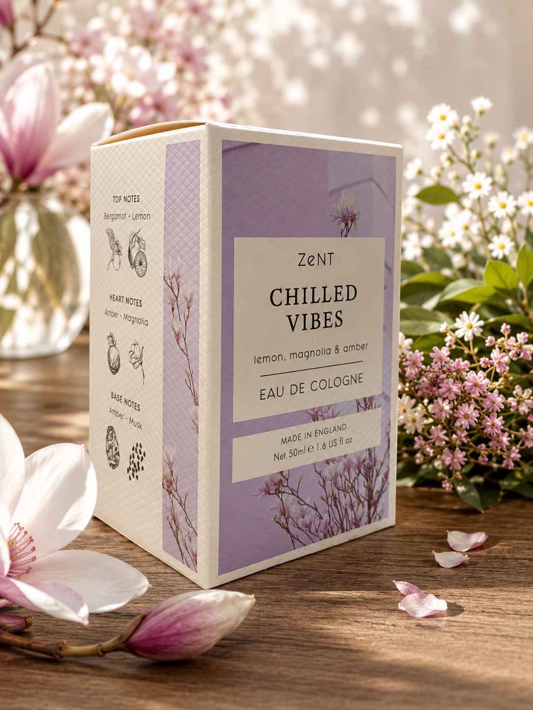 ZENT CHILLED VIBES - EAU DE COLOGNE -50ml - made in england