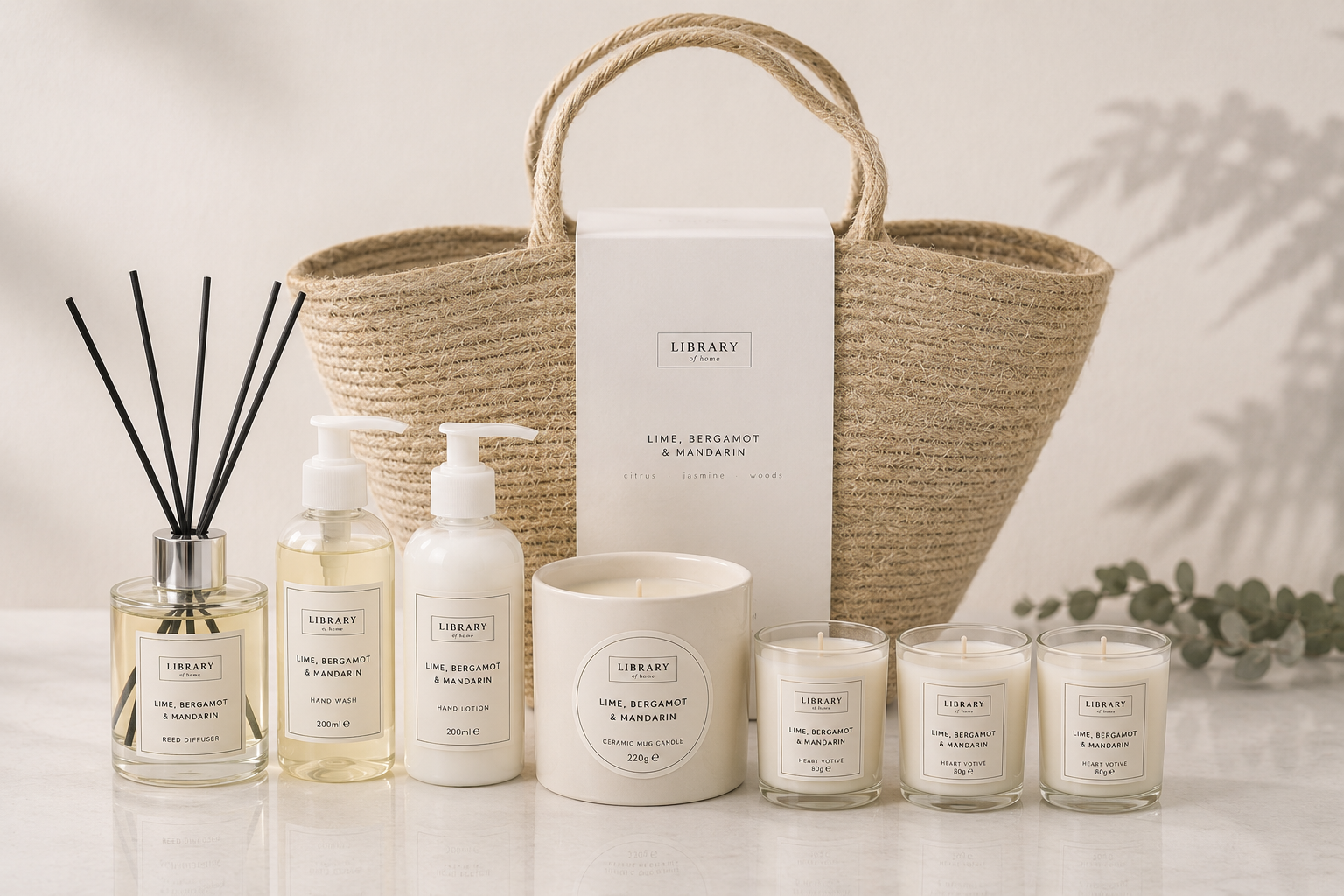 Library of Home Luxury Gift Set – Lime, Bergamot & Mandarin Scented Pamper Collection