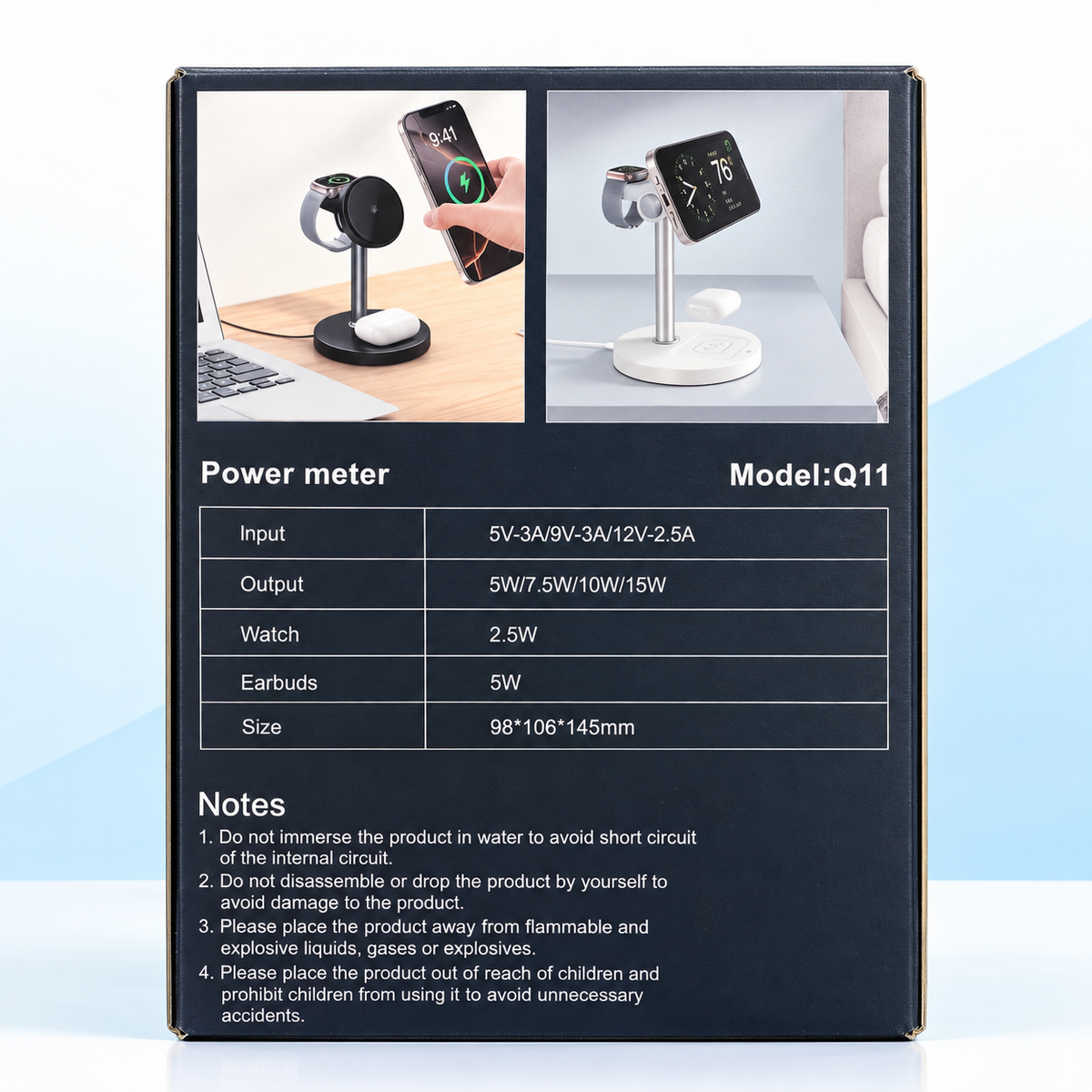 3-in-1 Magnetic Wireless Charging Station β Smartphone, Smartwatch & Headset