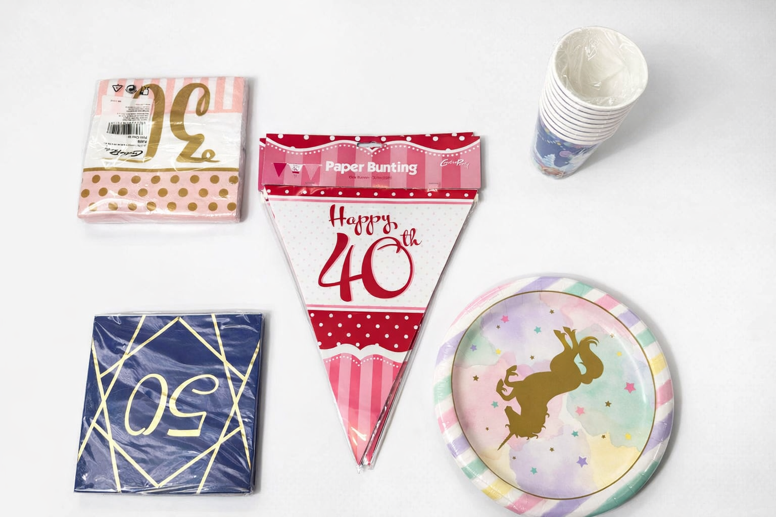 Wholesale Party Supplies Job Lot £100 per pallet – Decorations, Bunting, Plates, Napkins, & Party Glass– Clearance Pallet