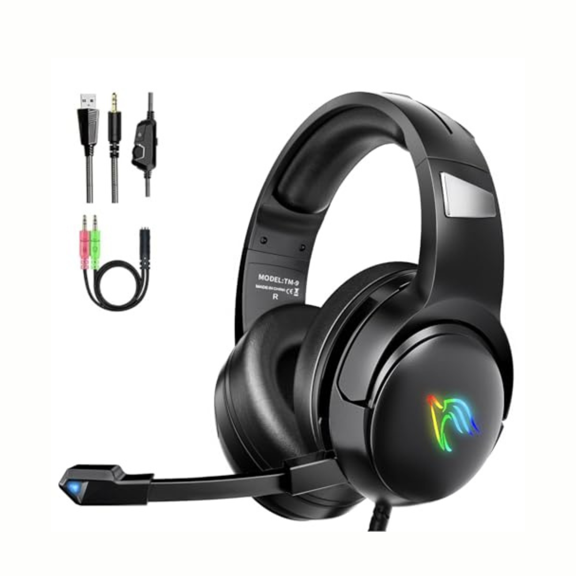 Yinsan Gaming Headphones with RGB & Noise Cancelling Mic