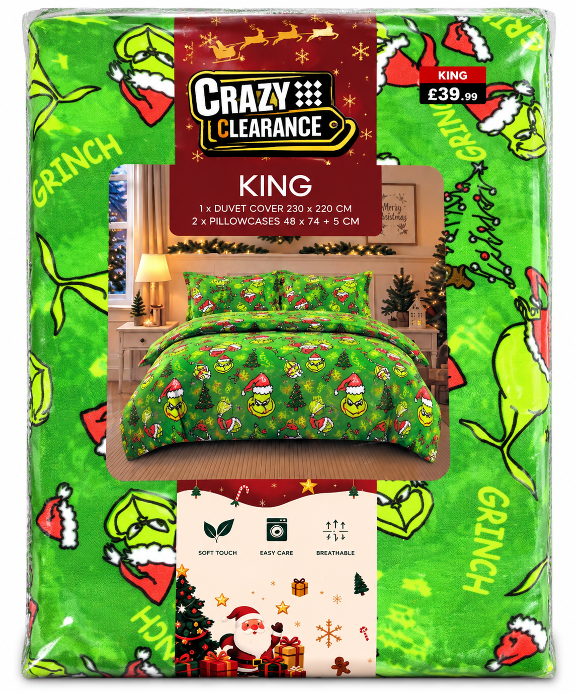 Christmas Duvets,Single,Double & King Size Duvet Cover Set – 3 Piece| 11 Different Designs