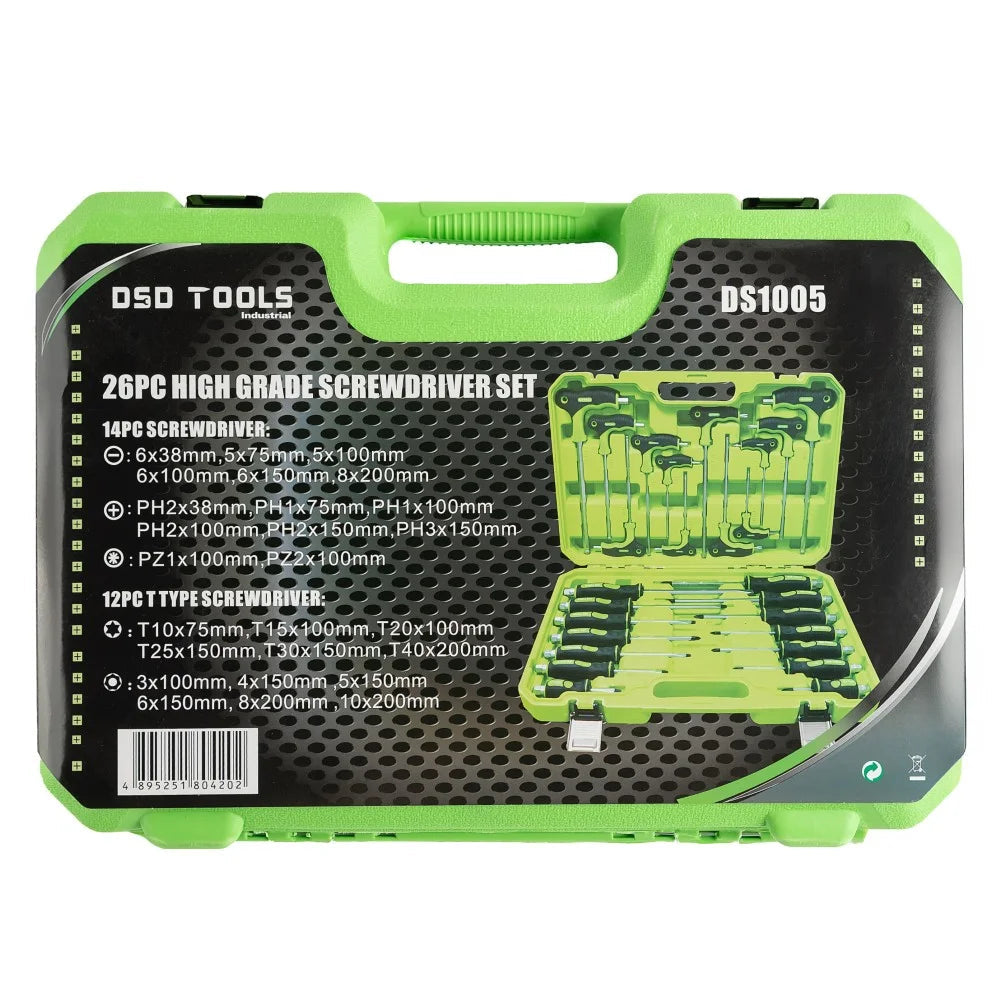 DSD TOOLS 26 pcs High Grade Screwdriver & T Handle Hex Ball & Star Set DS1005