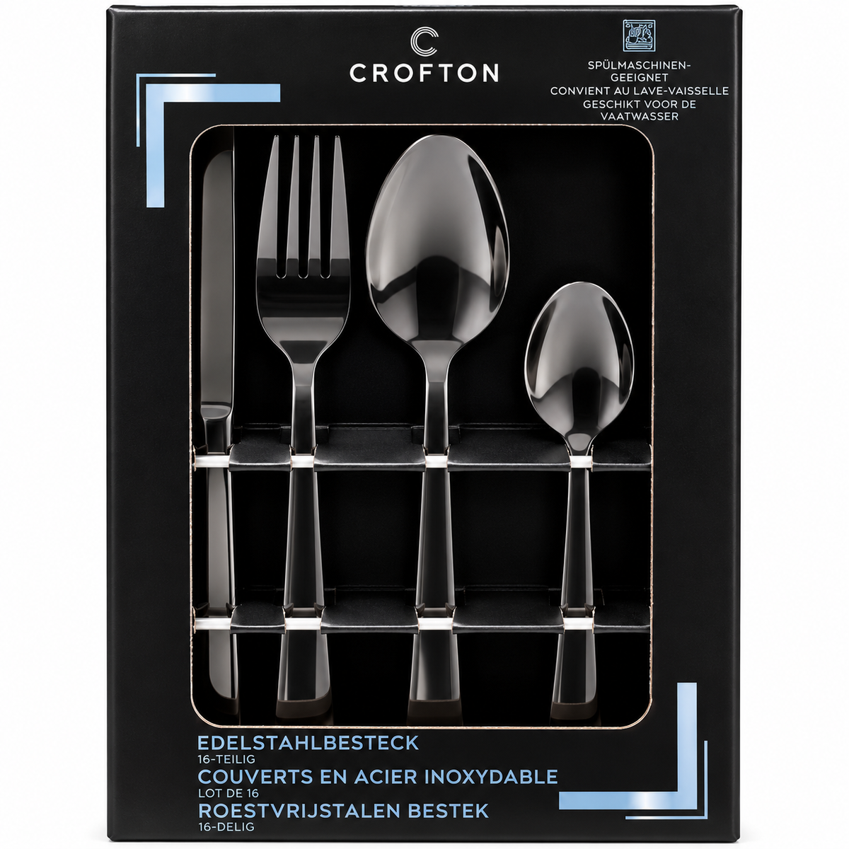Crofton 16-Piece Stainless Steel Cutlery Set – 3 Colours Available