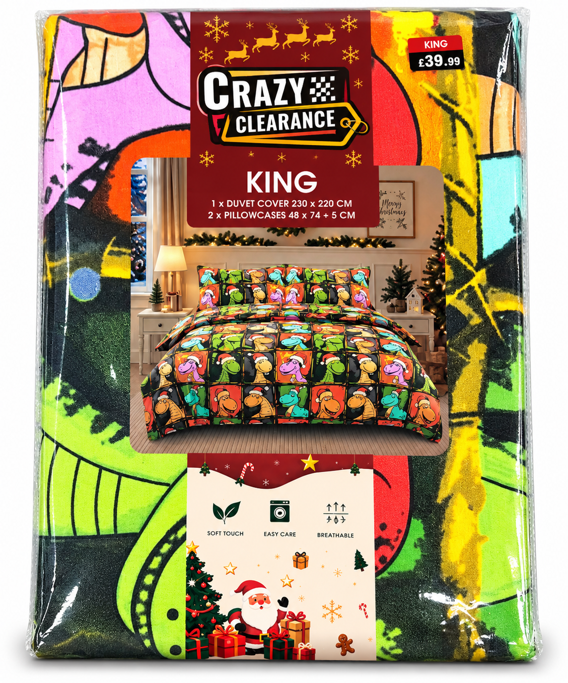 Christmas Duvets,Single,Double & King Size Duvet Cover Set – 3 Piece| 11 Different Designs