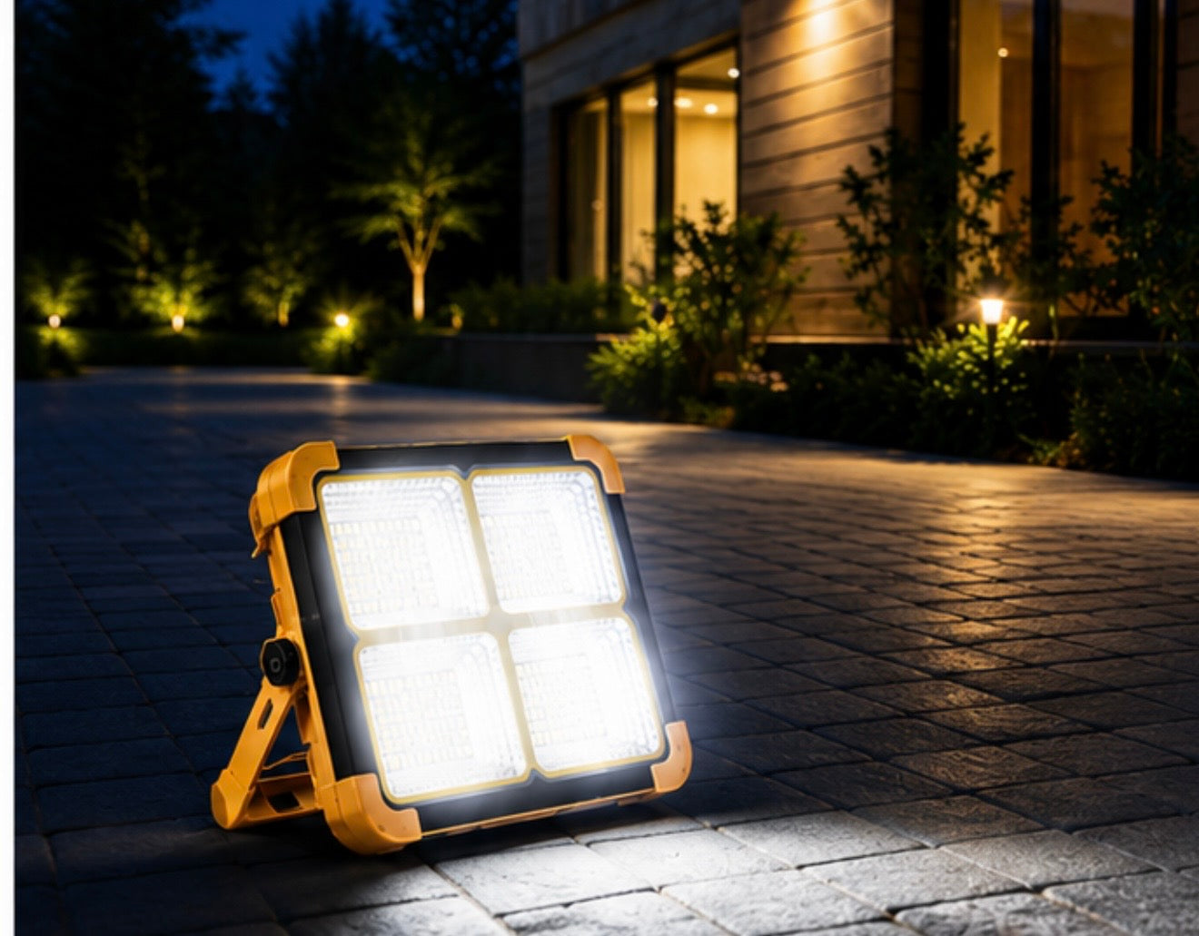 LED Solar Flood Light – Rechargeable Outdoor Security & Work Light
