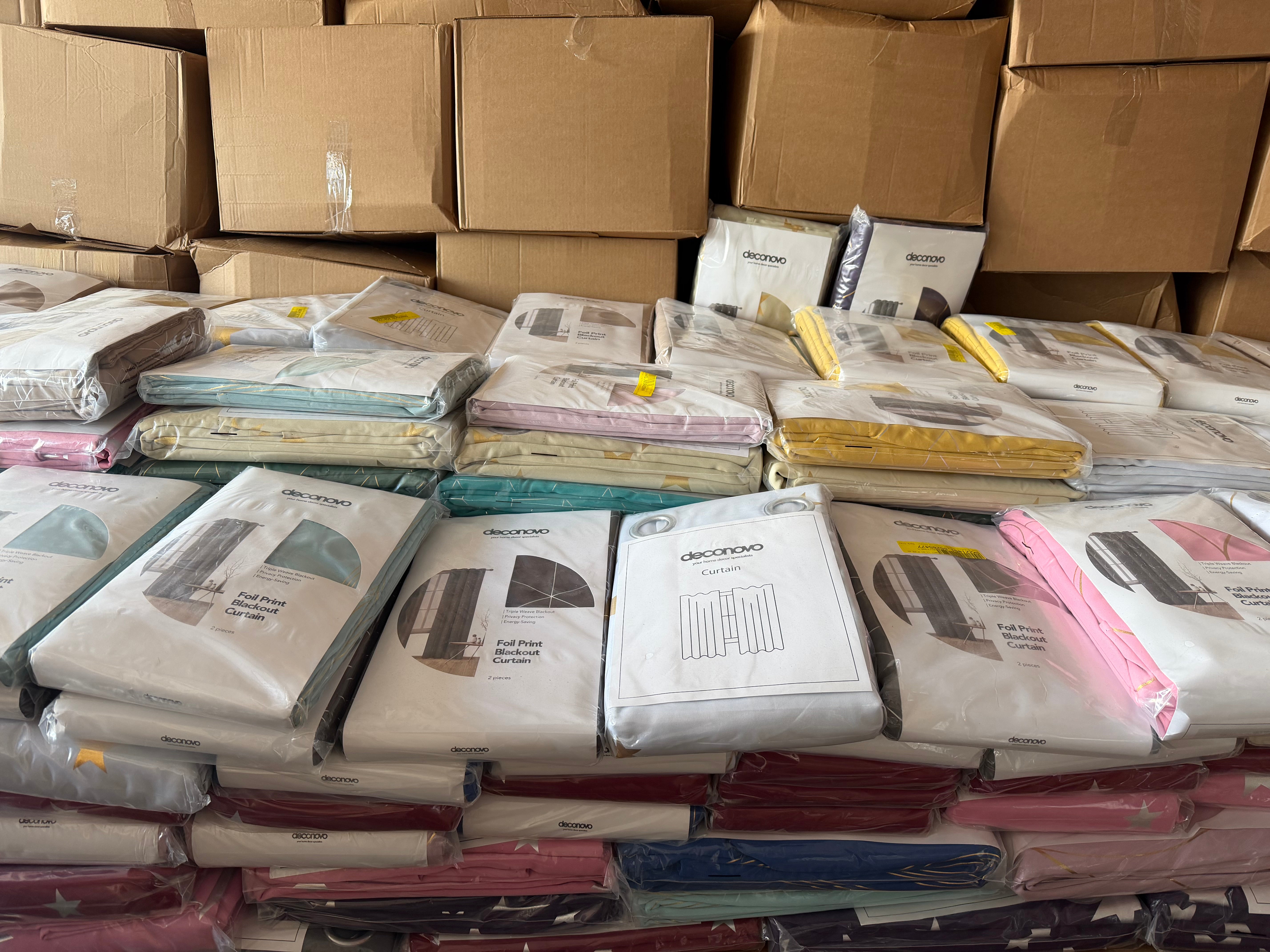 Bulk Deal - Deconovo Blackout Curtains – 10 Packs (20 Panels) Eyelet Thermal Curtains – Mixed Colours, Sizes & Designs