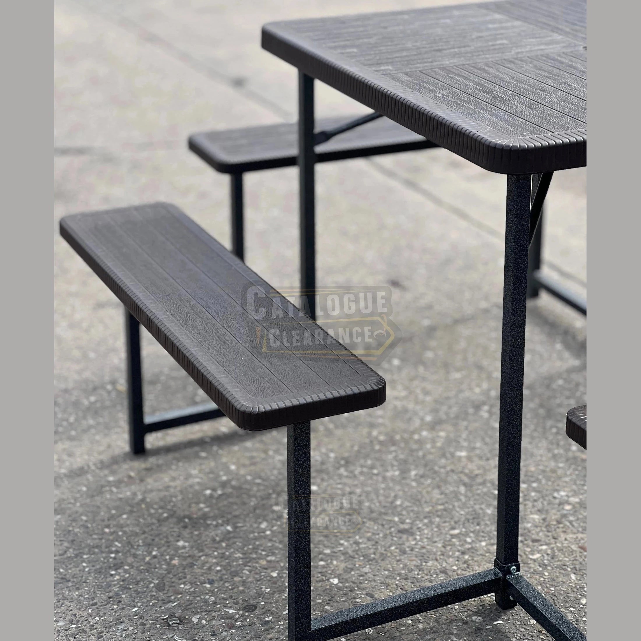 34-Inch Square Picnic Table Set with 4 Benches