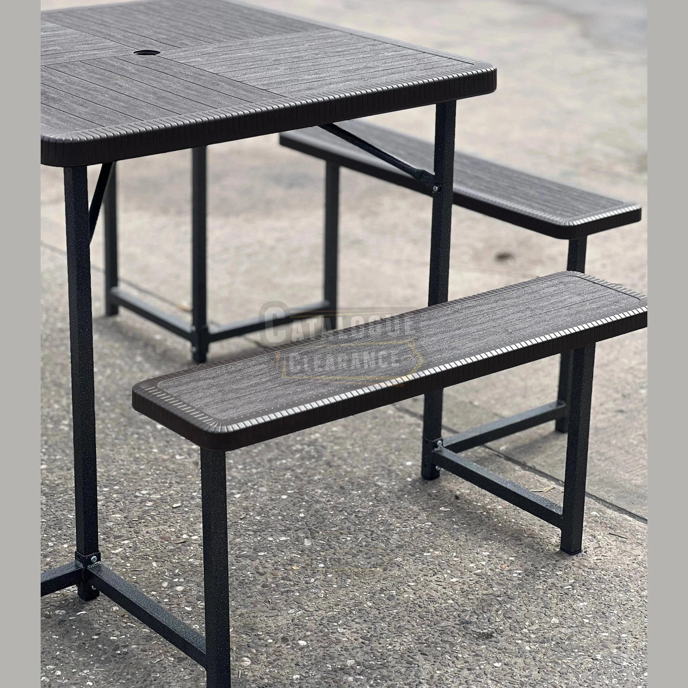 34-Inch Square Picnic Table Set with 4 Benches