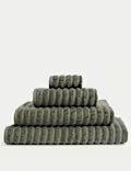 High Street Pure Cotton Super Plush Ribbed Bath Towel – Soft & Absorbent 700GSM Towel 68 x 130cm