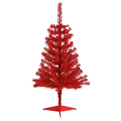 3ft Artificial Christmas Tree – Easy to Assemble in Red or Orange