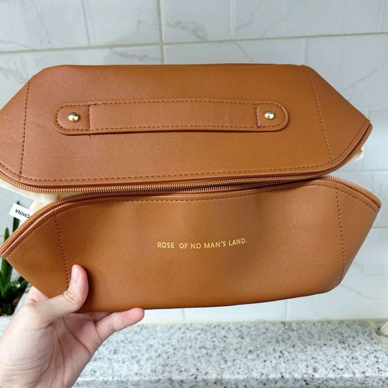 Rose of No Man’s Land – Luxury Cognac Brown Leather Toiletry Bag