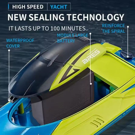 ARES Luckits 2.4 GHz High-Speed Waterproof RC Boat – with 2 Rechargeable Batteries