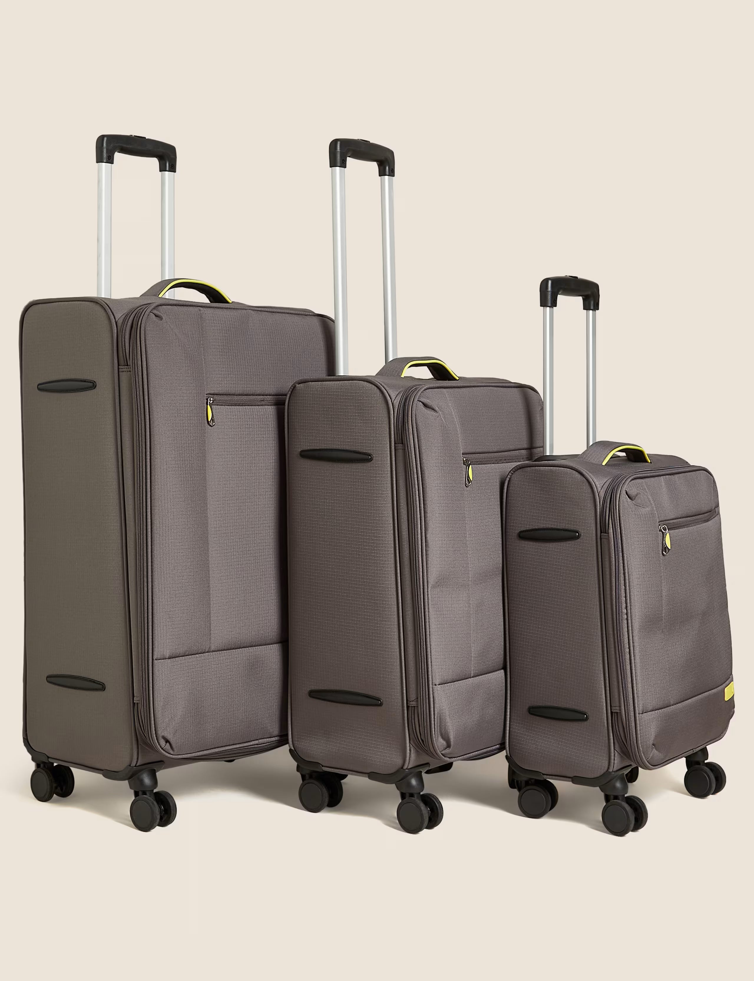 Gray - Seville 4-Wheel Suitcase – Lightweight Travel Luggage with Spinner Wheels (Small / Medium / Large)