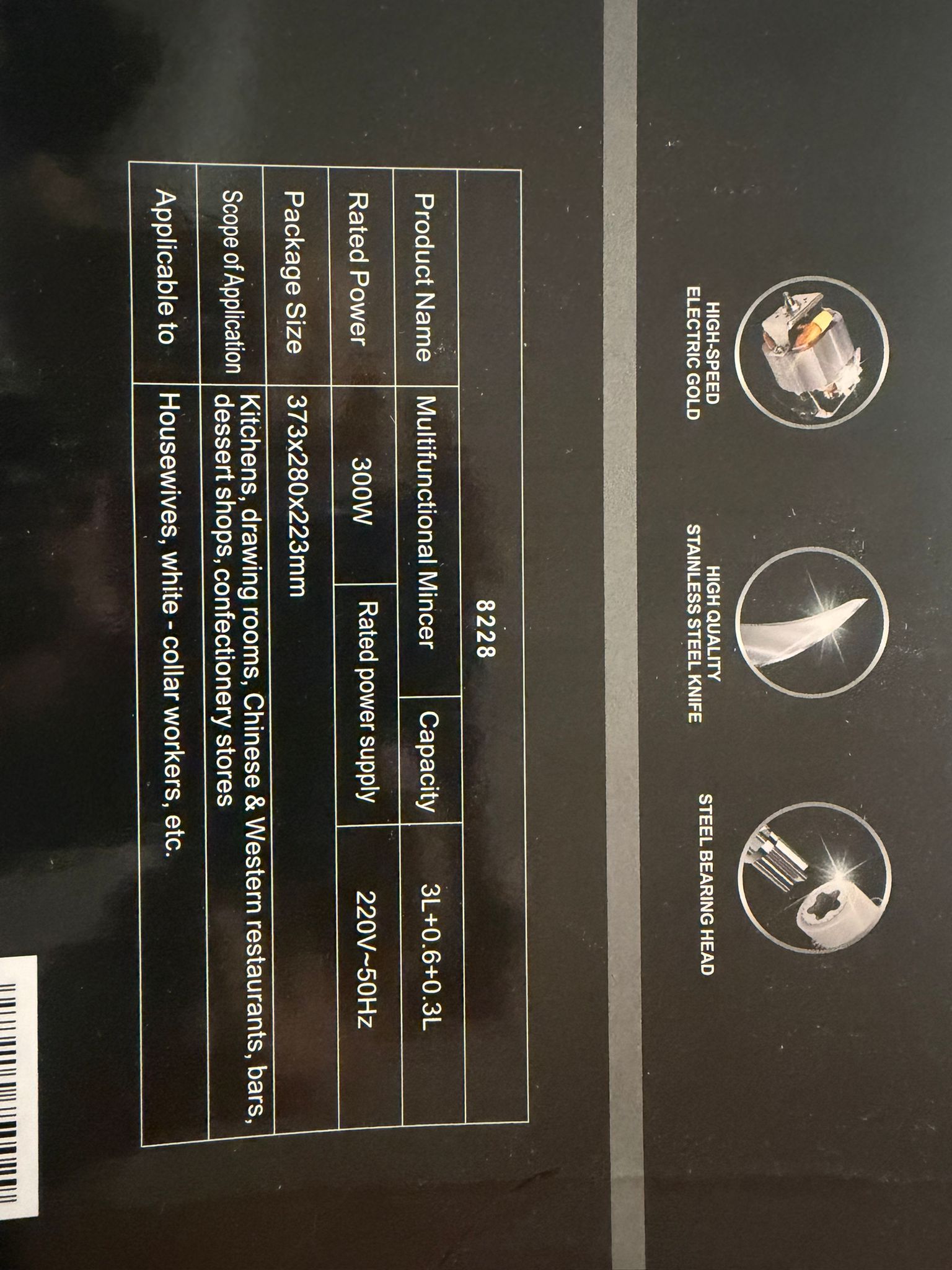 300W Multifunctional Electric Food Processor & Mini Chopper Set – 3L + 0.6L + 0.3L Bowls, Stainless Steel Blades