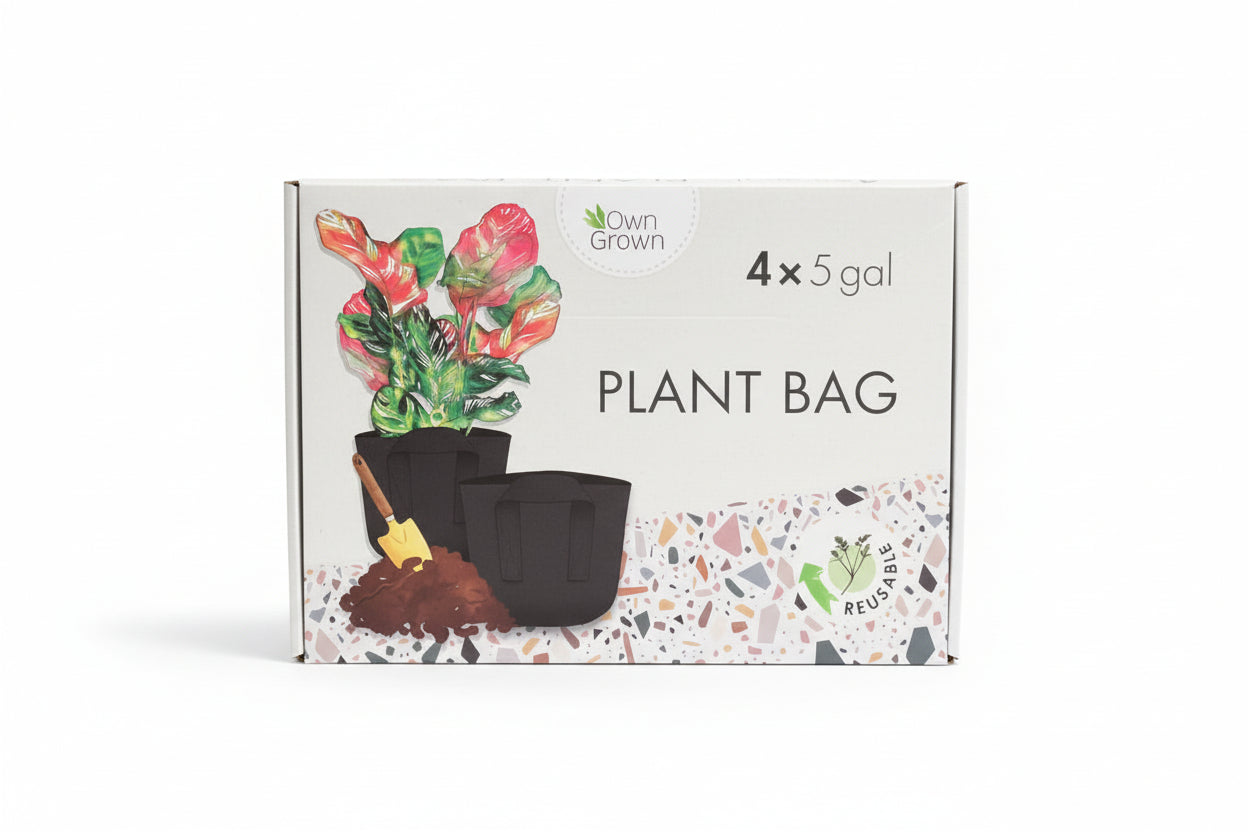 OwnGrown Plant Grow Bags — 4 × 5 Gallon Plant Bags (Reusable Garden Planters)