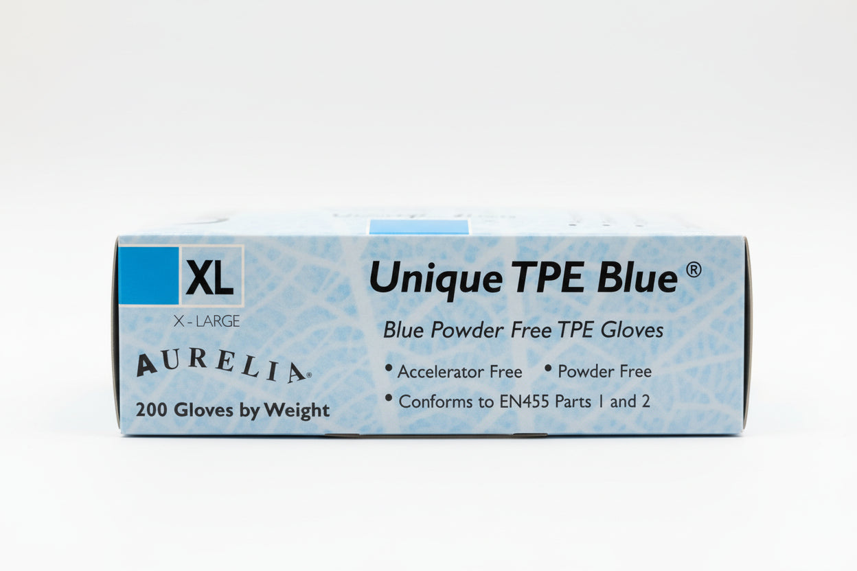 Unique TPE Blue Powder-Free Gloves – XL (200 Pack)large