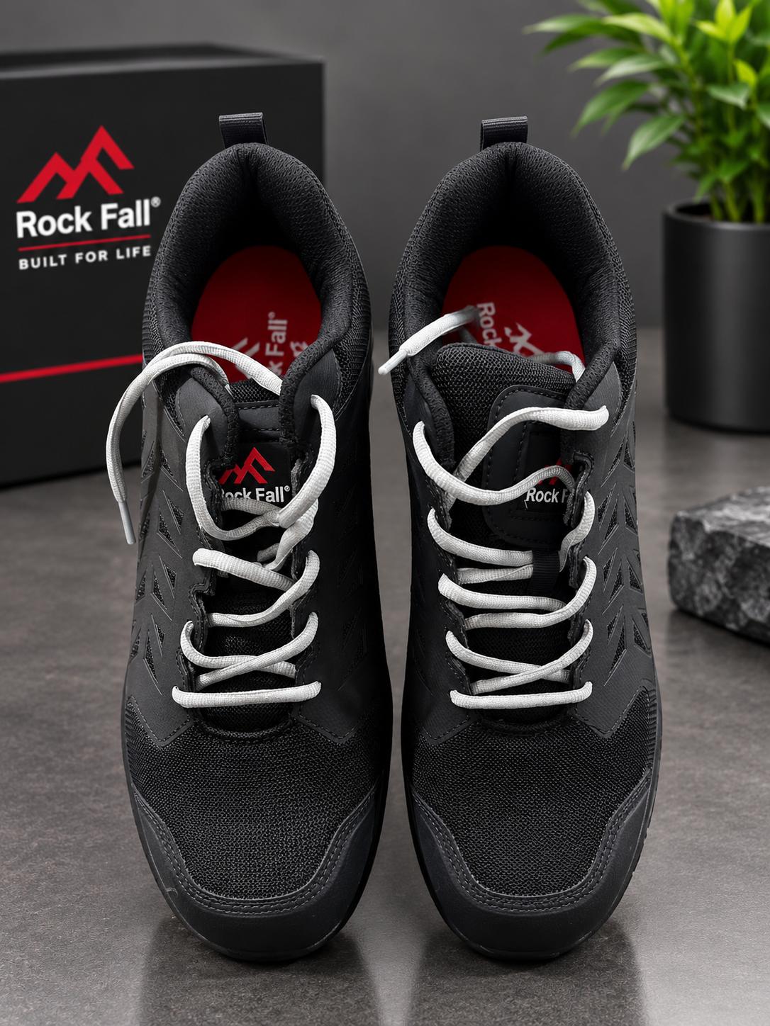 Rock Fall Black Safety Boots Size 10 – Durable Protection & All-Day Comfort