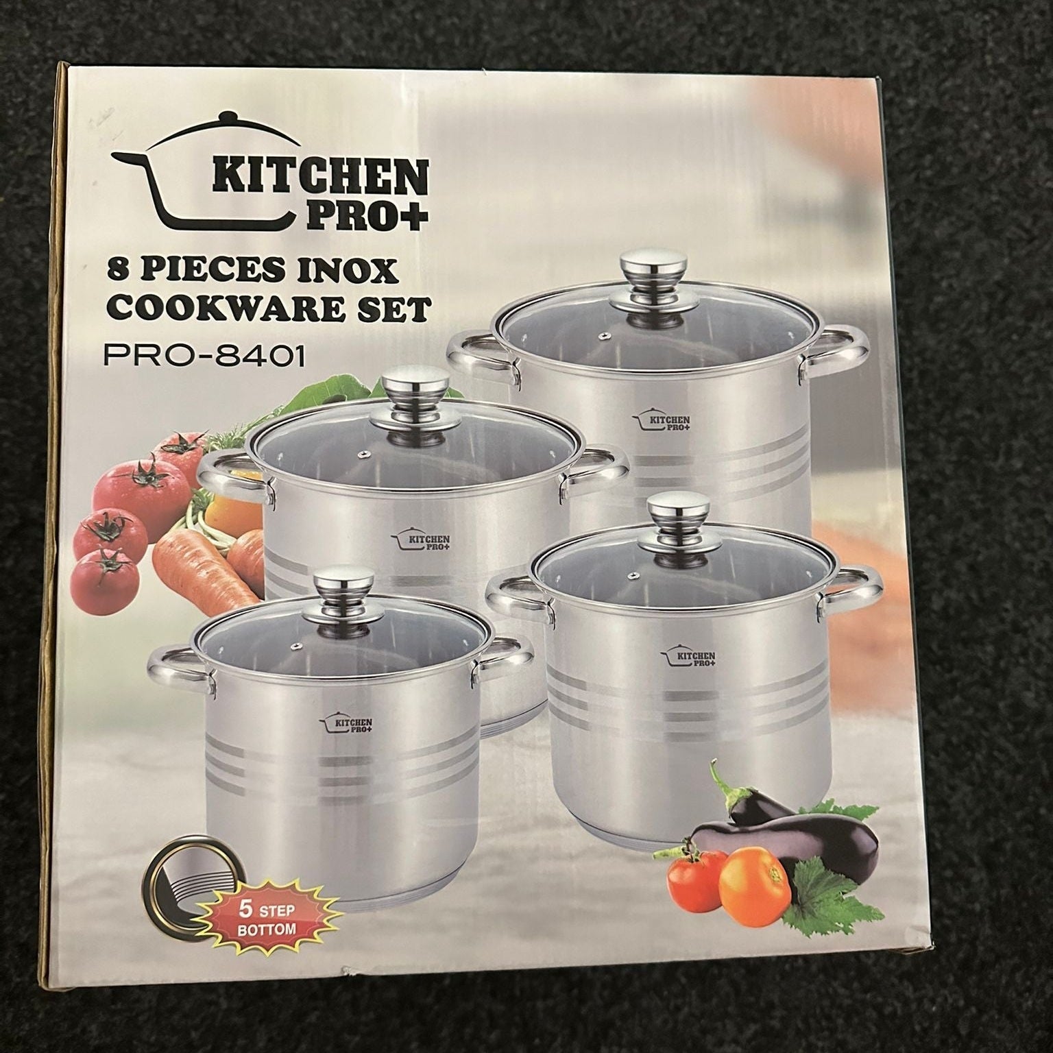 Kitchen Pro+ 8-Piece Stainless Steel Cookware Set (PRO-8401)