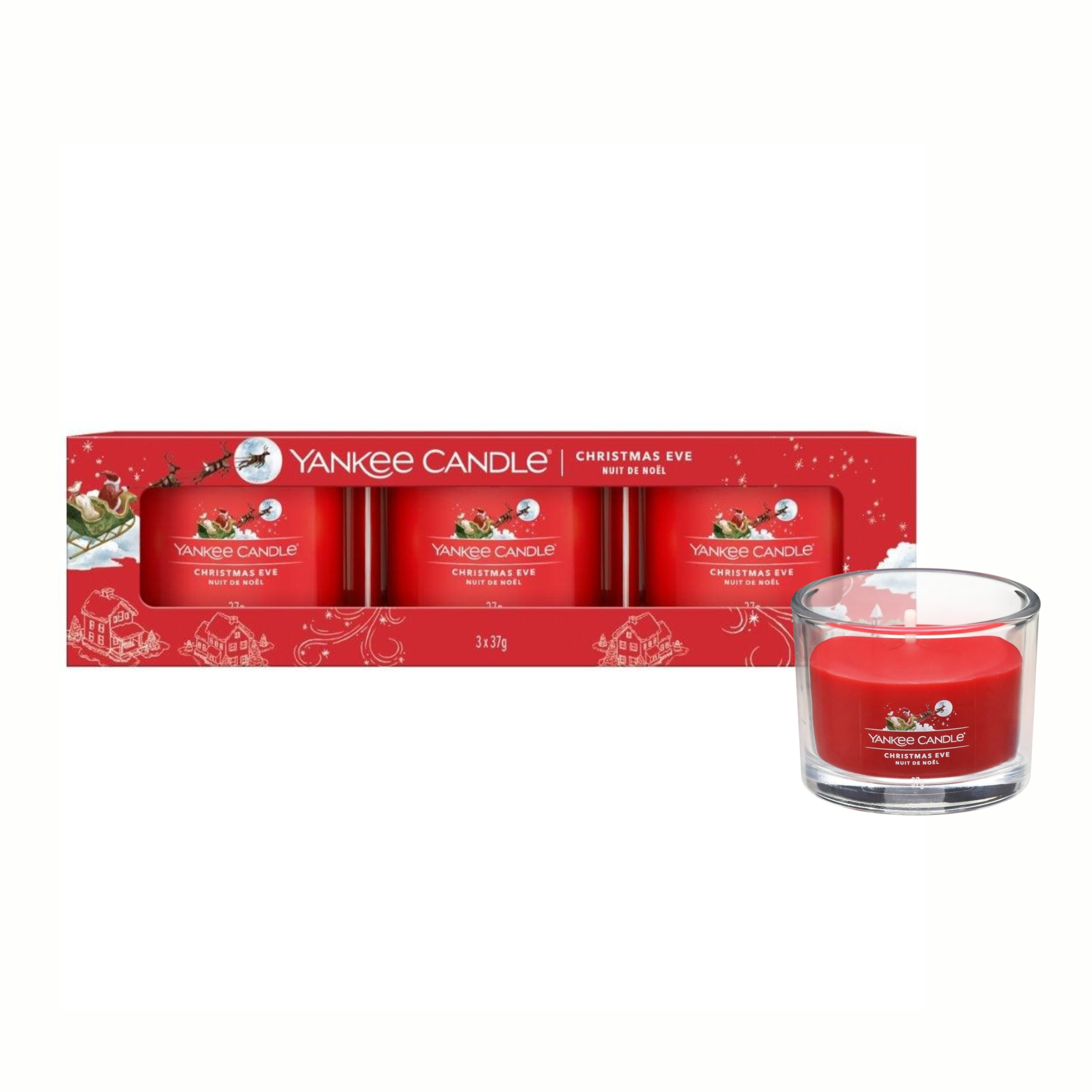Yankee Candle Winter Votive Candle Gift Sets – Multi-Option (3 × 37g Packs)