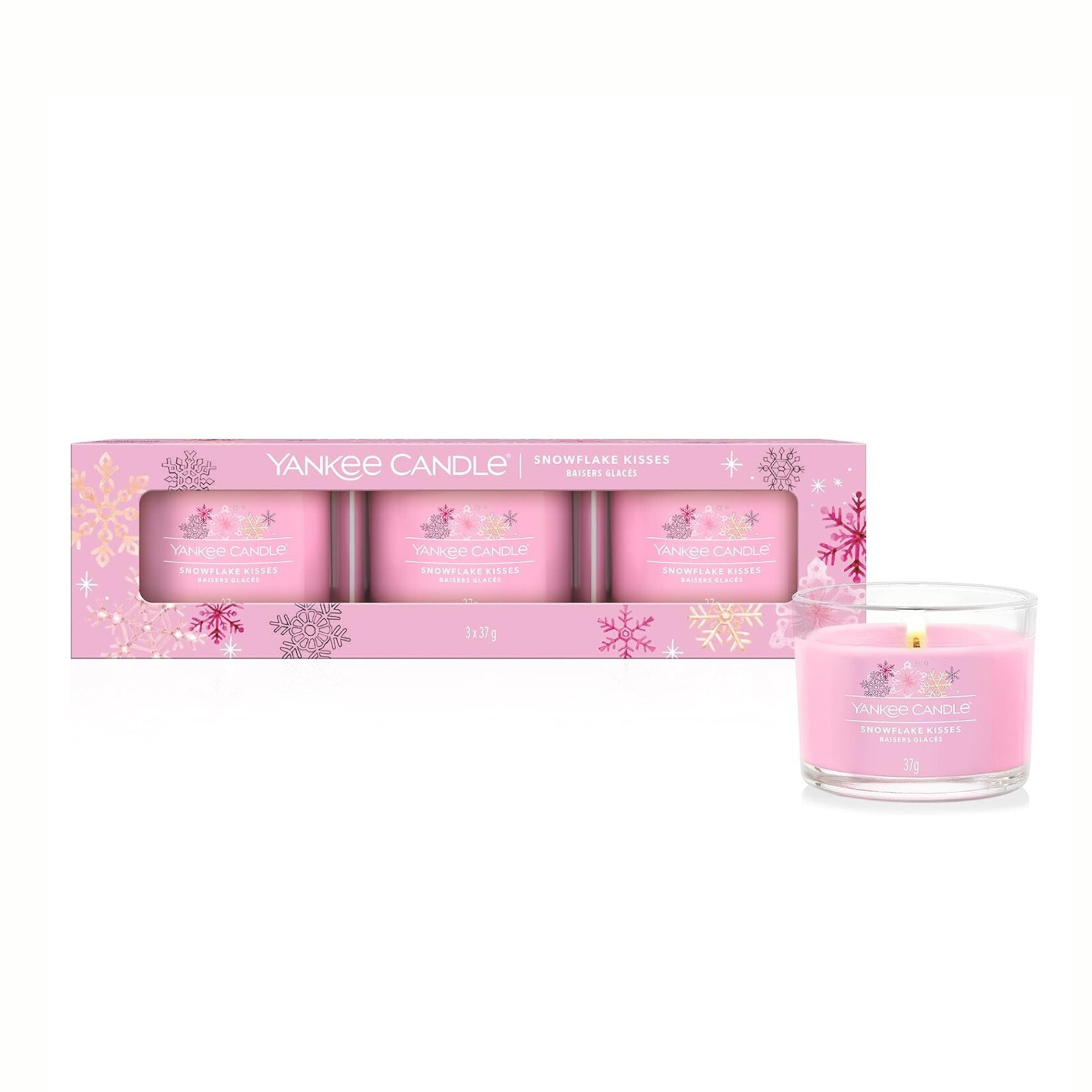 Yankee Candle Winter Votive Candle Gift Sets – Multi-Option (3 × 37g Packs)