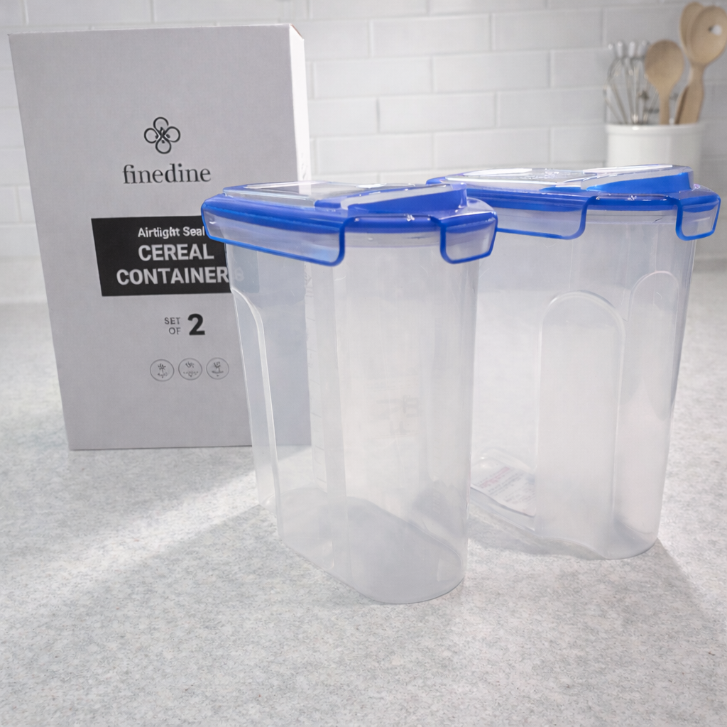 Finedine Airtight Cereal Containers Set of 2 – BPA-Free Kitchen Storage Containers